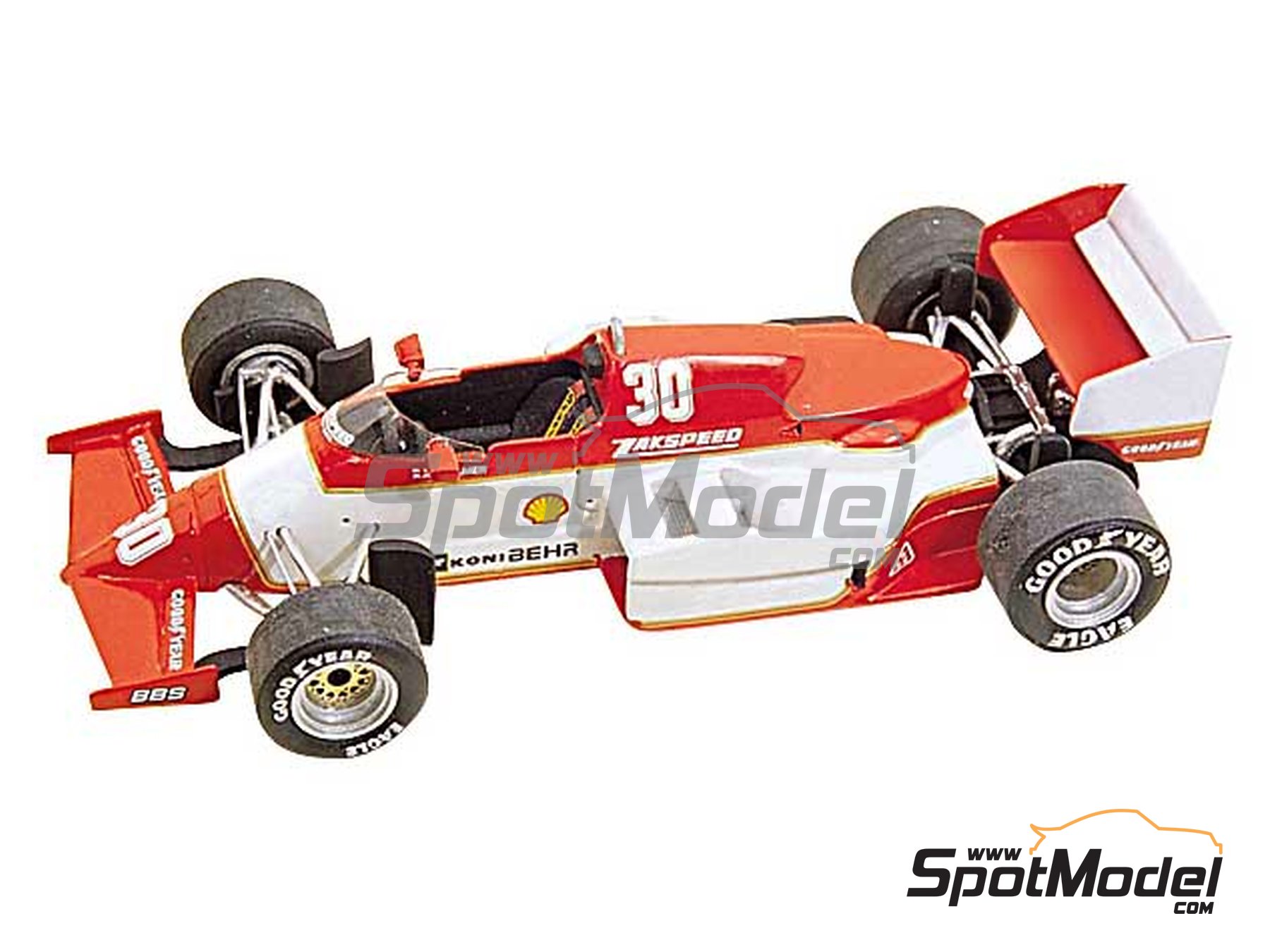 Image 1: Zakspeed ZAK1 patrocinado por West - Gran Premio de Formula 1 de M&oacute;naco 1985 | Maqueta de coche en escala&nbsp;1/43 fabricado por Tameo Kits (ref.&nbsp;TMK024)
