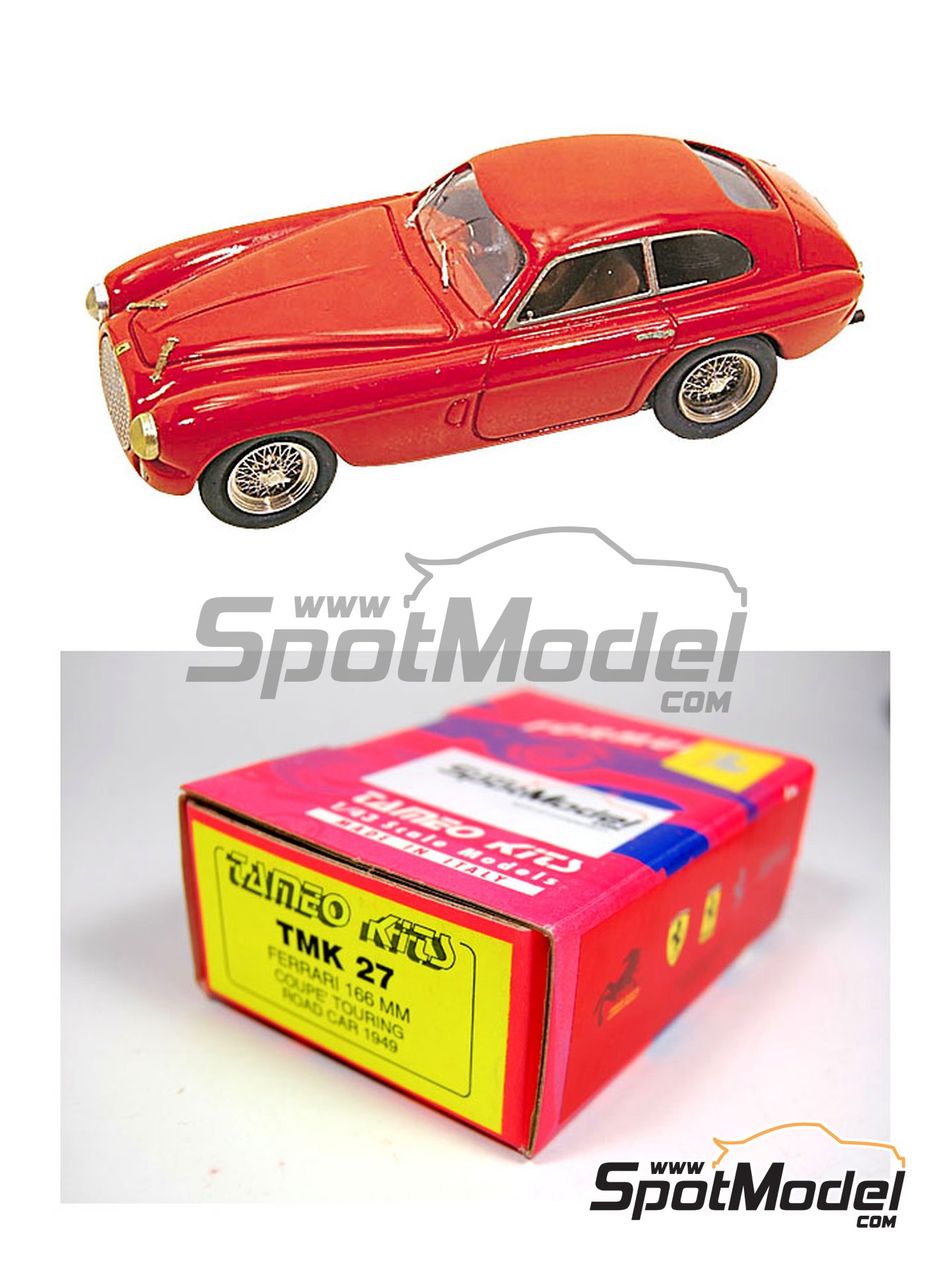 Tameo Kits TMK027: Maqueta de coche escala 1/43 - Ferrari 166 MM Coupe  Touring Road Car 1949 (ref. TMK027)