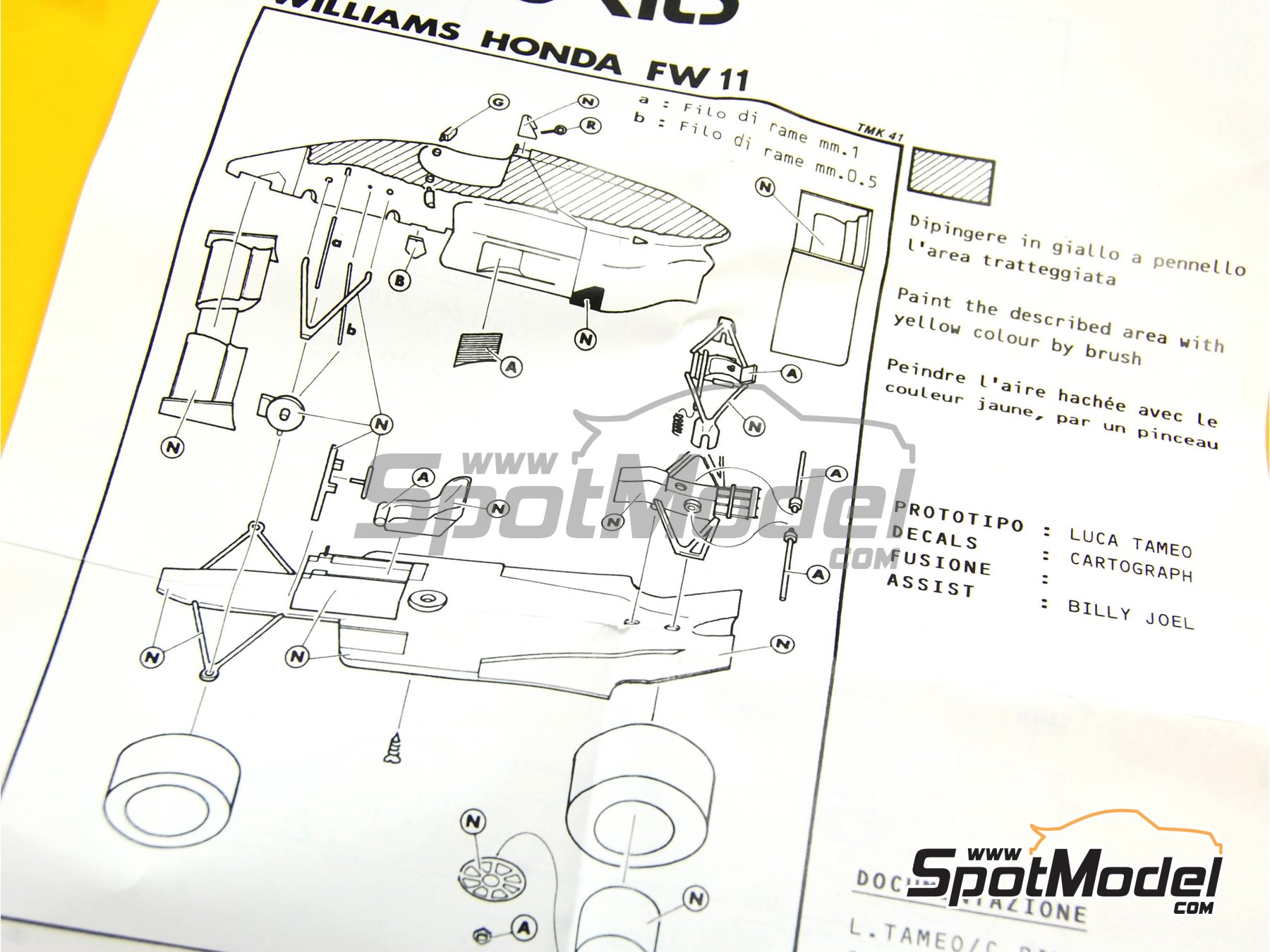 Image 2: Williams Honda FW11 Williams Grand Prix Engineering Team sponsored by Camel - Brazilian Formula 1 Grand Prix 1986 | Car scale model kit in 1/43 scale manufactured by Tameo Kits (ref.&nbsp;TMK041)