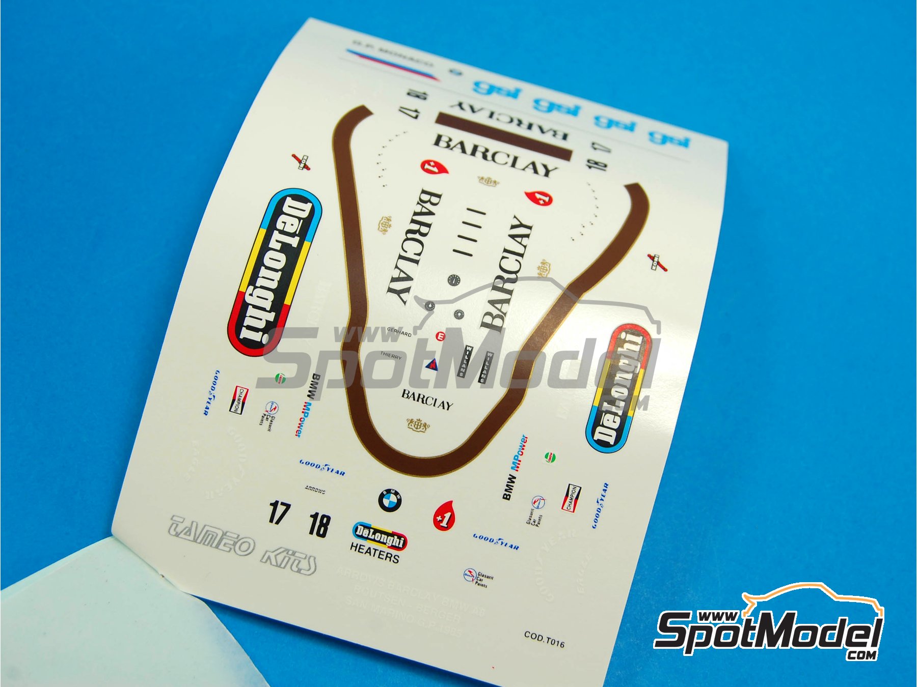 Kit Tameo Arrows A8 BMW Barclay - 1:43 - Métal - Italie - 1985