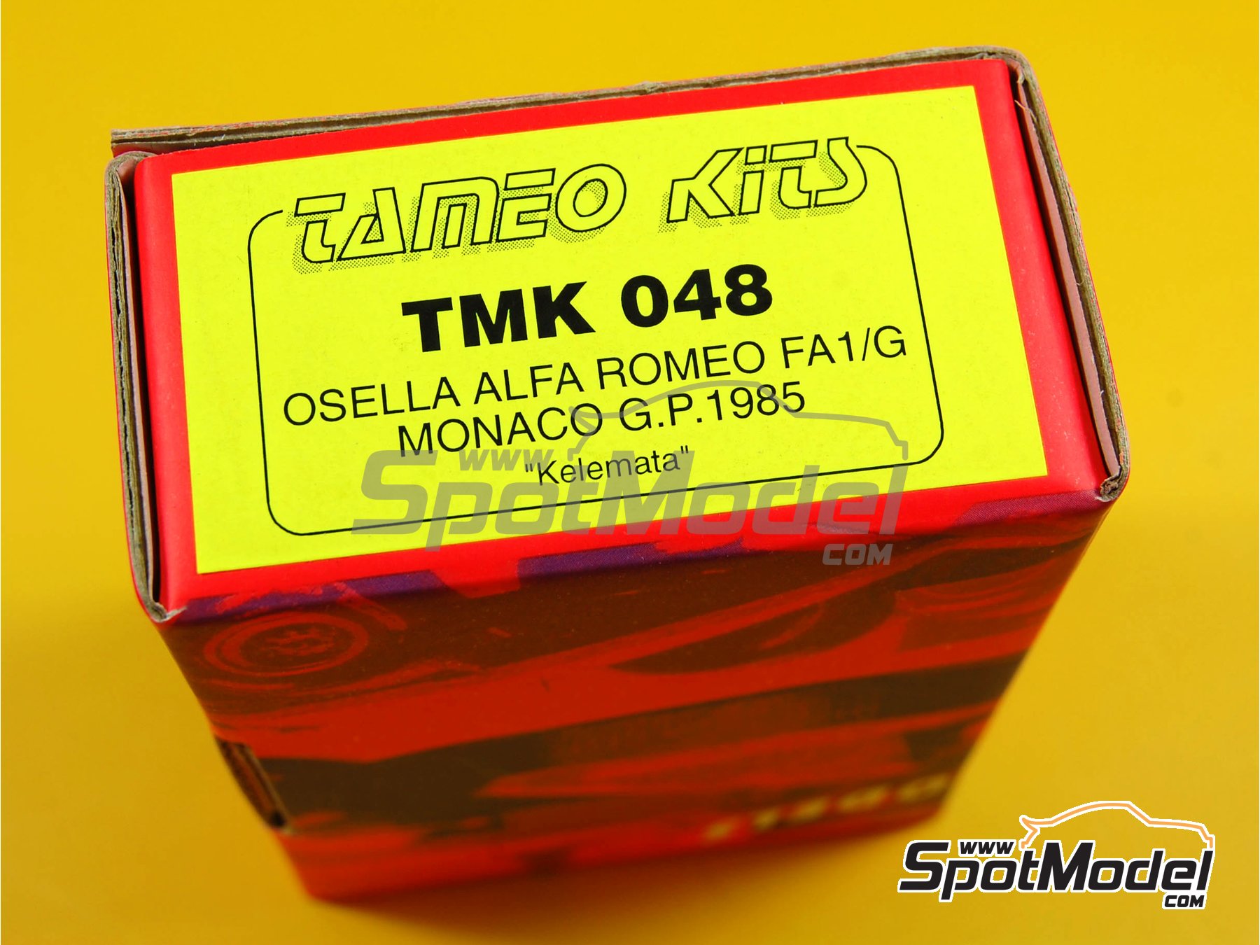 Image 8: Osella Alfa Romeo FA1/G sponsored by Kelemata - Monaco Formula 1 Grand Prix 1985 | Car scale model kit in 1/43 scale manufactured by Tameo Kits (ref.&nbsp;TMK048)