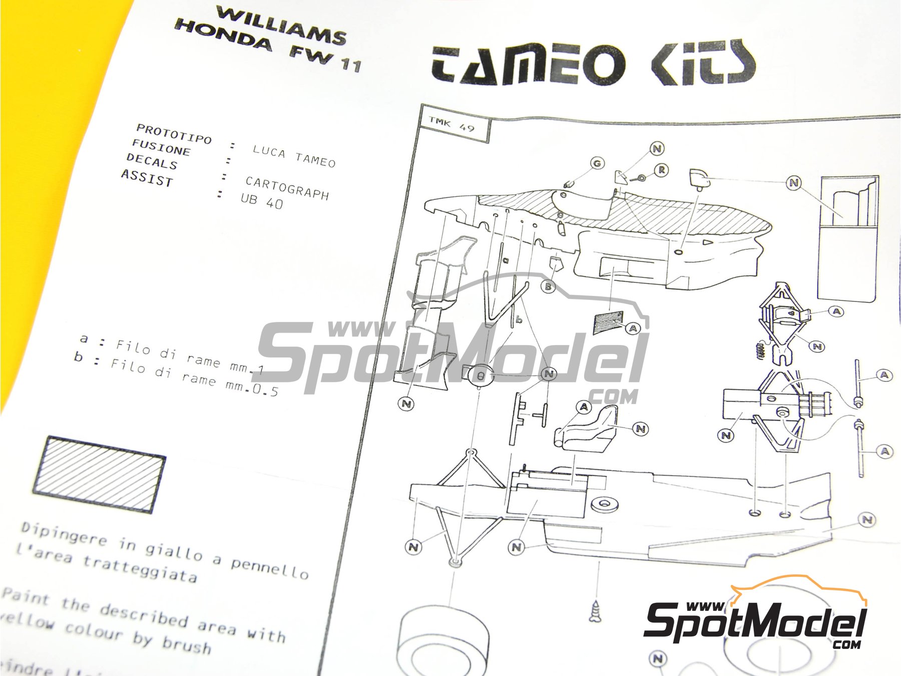 Image 1: Williams Honda FW11 Williams Grand Prix Engineering Team sponsored by Camel - Australian Formula 1 Grand Prix 1986 | Car scale model kit in 1/43 scale manufactured by Tameo Kits (ref.&nbsp;TMK049)