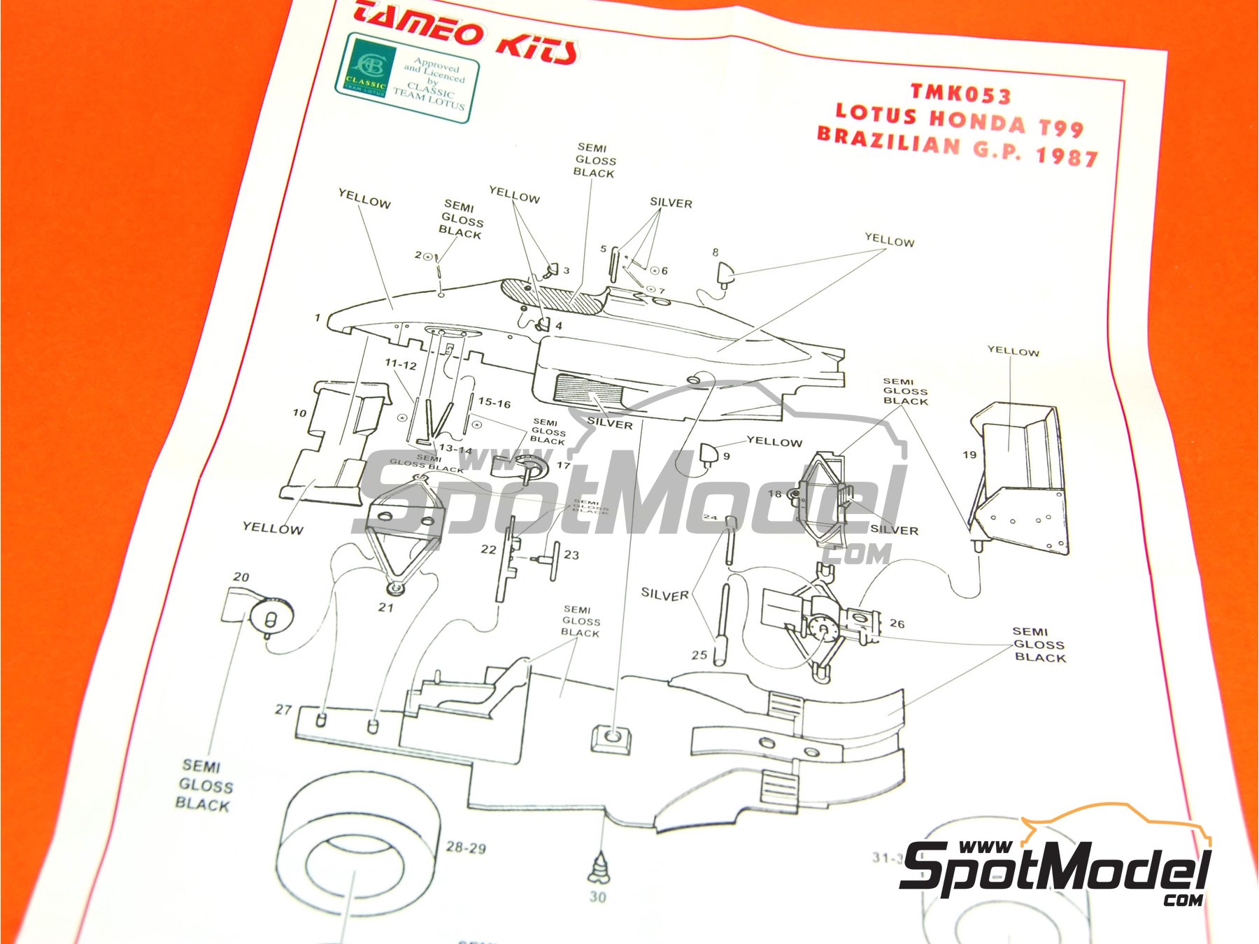 Tameo Kits TMK053: Car scale model kit 1/43 scale - Lotus Honda 
