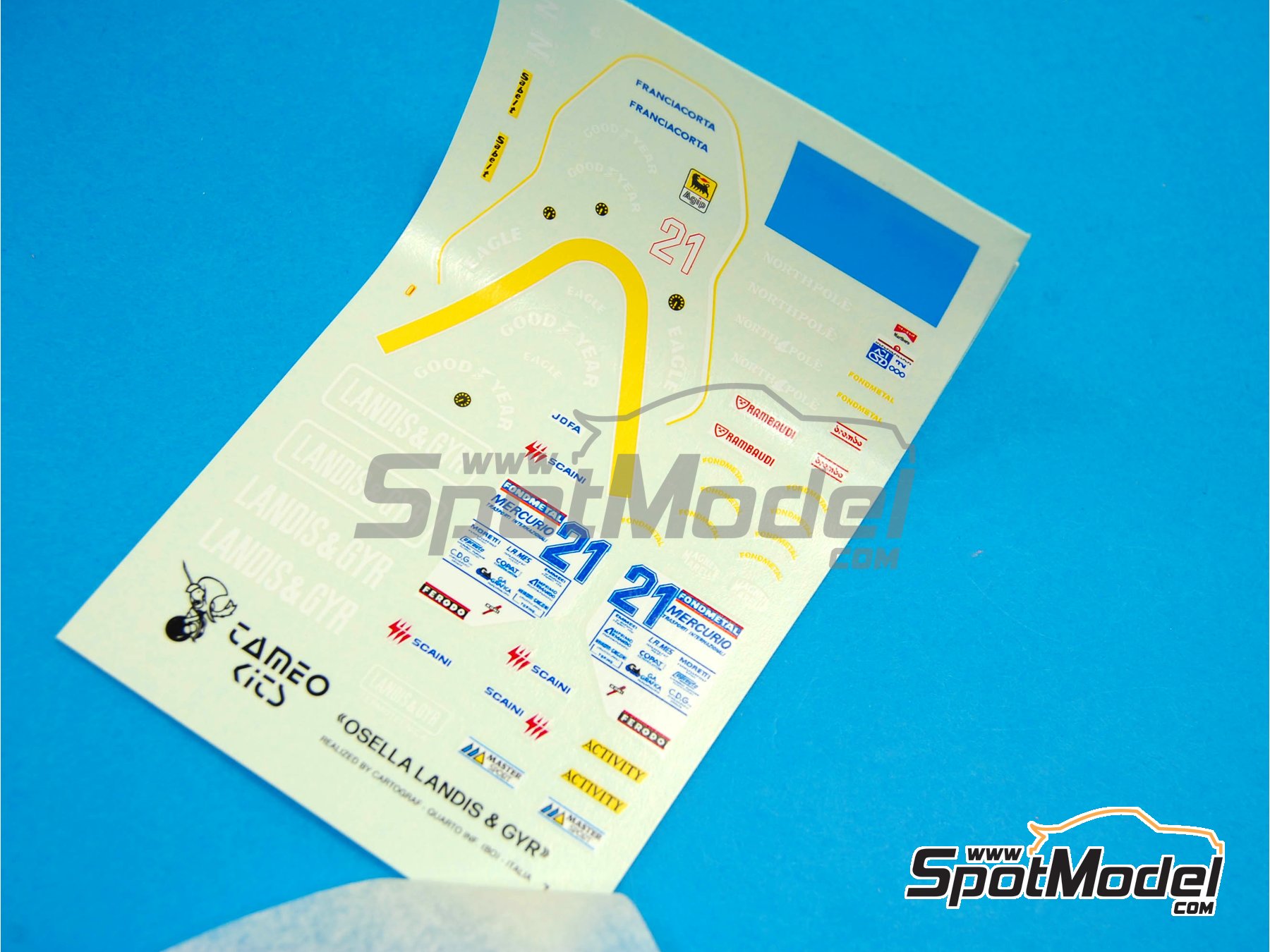 Image 2: Osella Alfa Romeo FA1/L patrocinado por Landis & GYR - Gran Premio de F&oacute;rmula 1 de Jap&oacute;n 1987 | Maqueta de coche en escala&nbsp;1/43 fabricado por Tameo Kits (ref.&nbsp;TMK065)