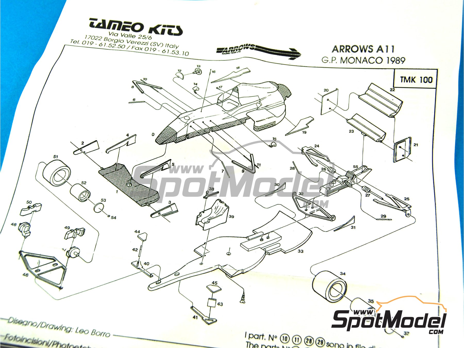 Image 3: Arrows Ford A11 Equipo Arrows Grand Prix International patrocinado por USF&G - Gran Premio de Formula 1 de M&oacute;naco 1989 | Maqueta de coche en escala&nbsp;1/43 fabricado por Tameo Kits (ref.&nbsp;TMK100)
