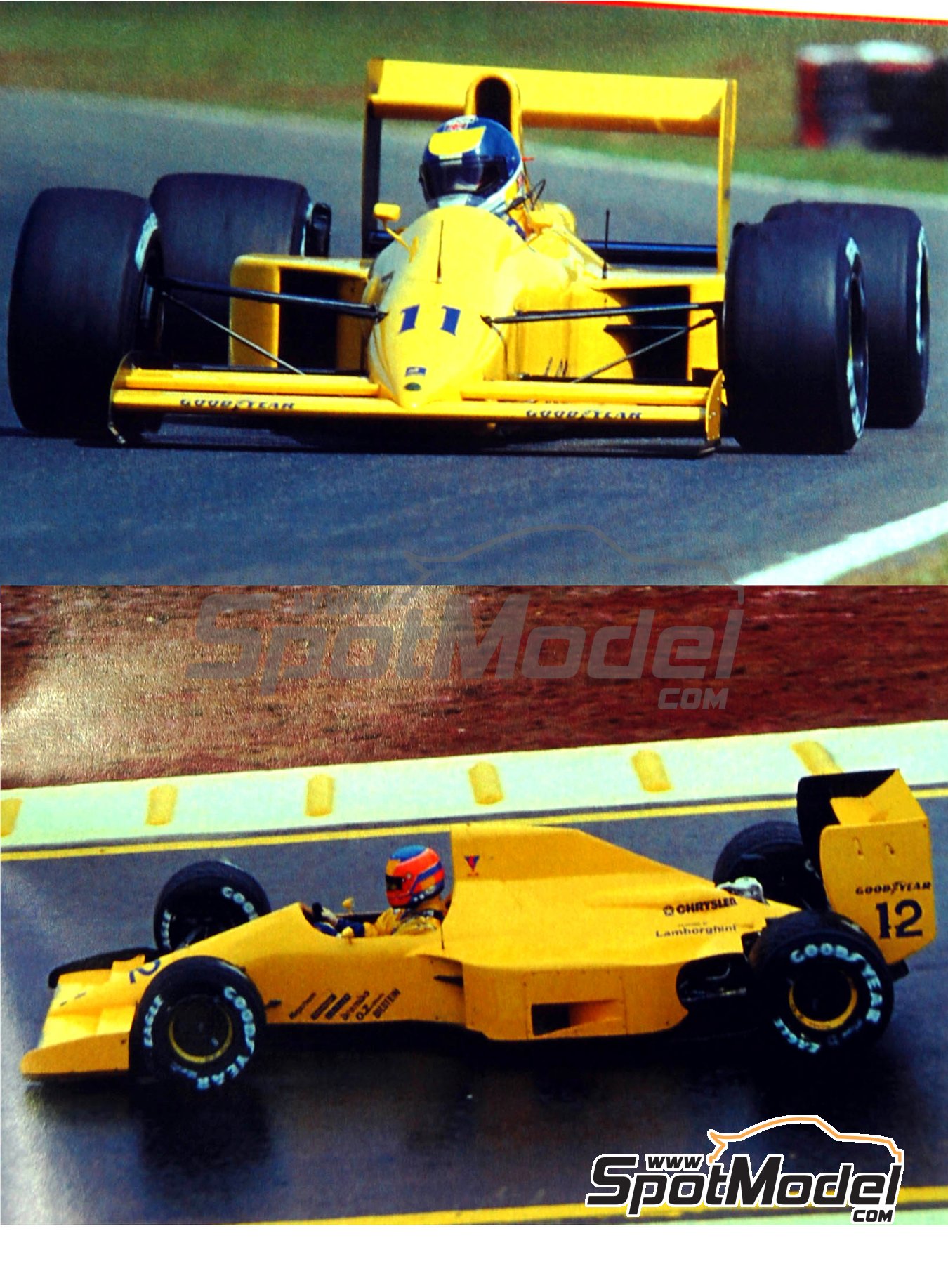 Tameo Kits TMK120: Car scale model kit 1/43 scale - Lotus Lamborghini T102  #11, 12 - Derek Warwick (GB), Martin Donnelly (GB) - Brazilian Formula 1  Grand Prix 1990 (ref. TMK120) | SpotModel