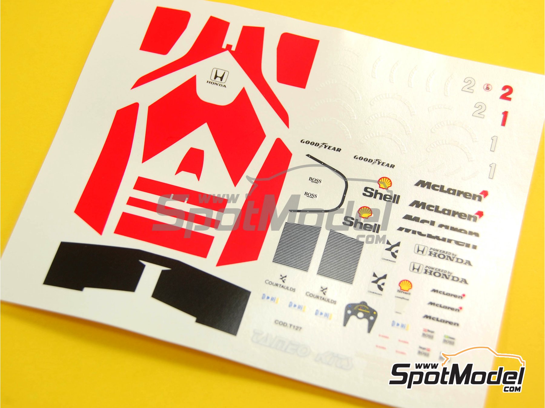 Image 9: McLaren Honda MP4/7 Equipo McLaren Racing Limited patrocinado por Shell - Gran Premio de F&oacute;rmula 1 de Inglaterra 1992 | Maqueta de coche en escala&nbsp;1/43 fabricado por Tameo Kits (ref.&nbsp;TMK158)