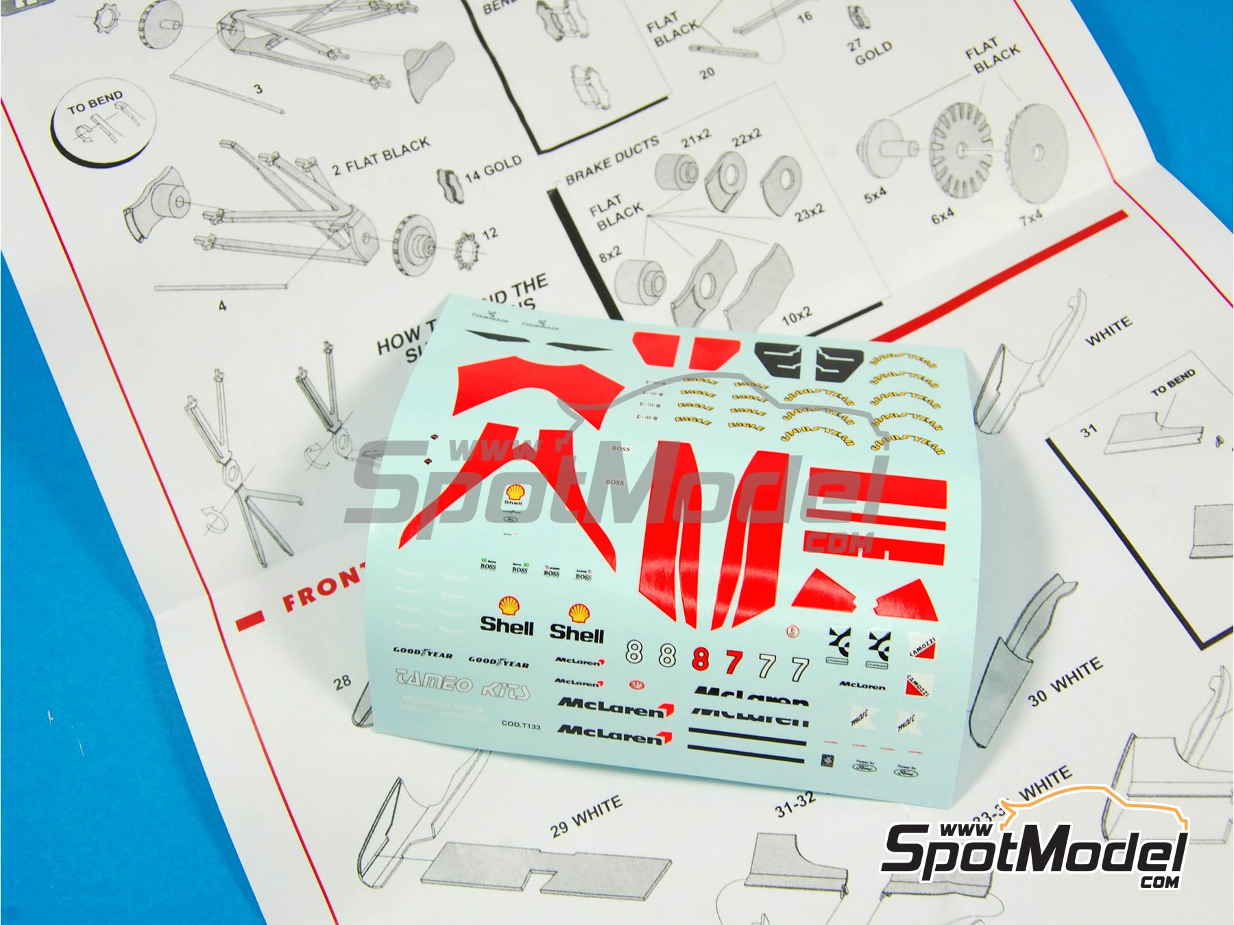 Image 6: McLaren Ford MP4/8 McLaren Racing Limited Team sponsored by Shell - European Formula 1 Grand Prix 1993 | Car scale model kit in 1/43 scale manufactured by Tameo Kits (ref.&nbsp;TMK166)