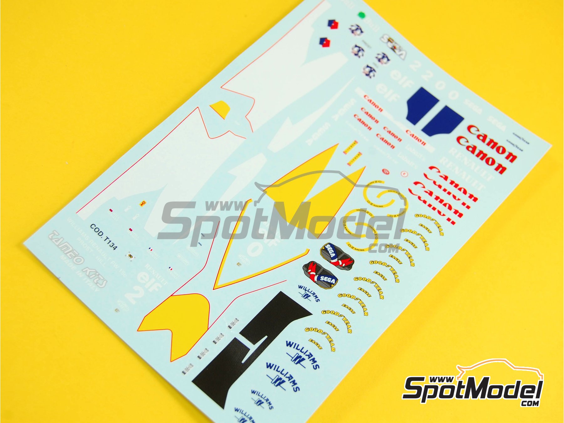 Image 4: Williams Renault FW15c Williams Grand Prix Engineering Team sponsored by Camel - European Formula 1 Grand Prix 1993 | Car scale model kit in 1/43 scale manufactured by Tameo Kits (ref.&nbsp;TMK167)