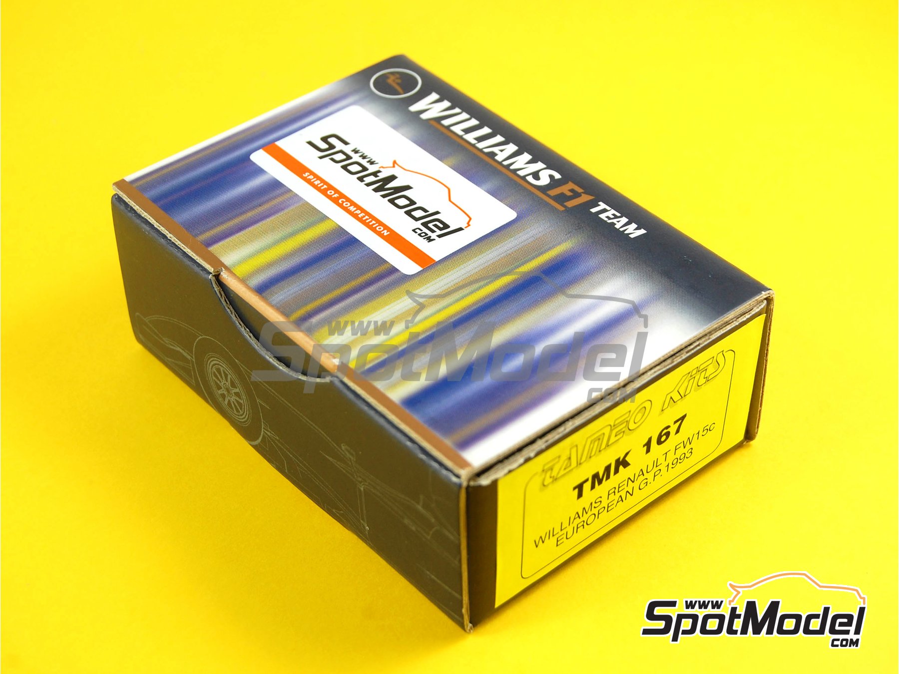 Image 9: Williams Renault FW15c Williams Grand Prix Engineering Team sponsored by Camel - European Formula 1 Grand Prix 1993 | Car scale model kit in 1/43 scale manufactured by Tameo Kits (ref.&nbsp;TMK167)