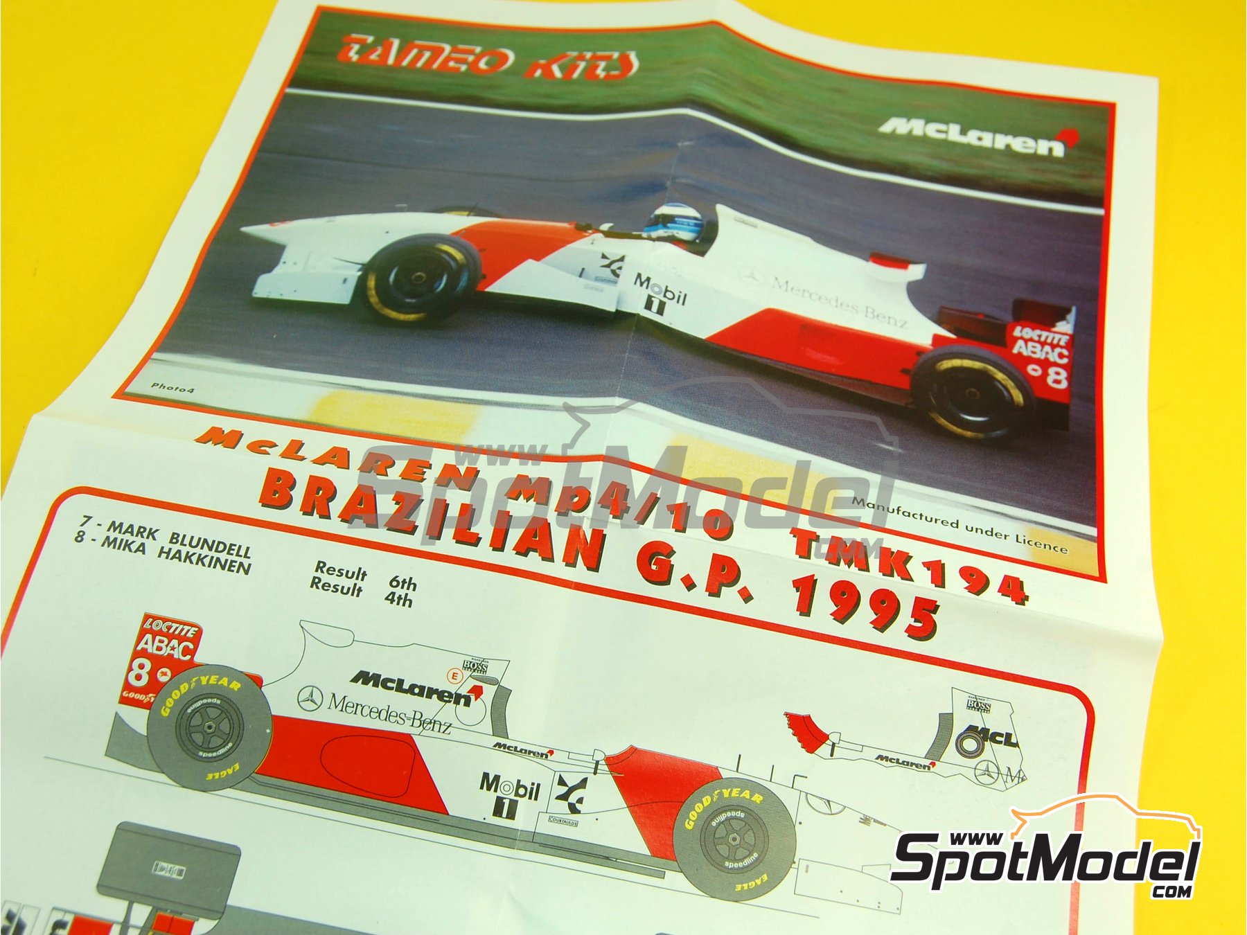 Image 1: McLaren Mercedes MP4/10 Equipo McLaren Racing Limited patrocinado por Marlboro - Gran Premio de F&oacute;rmula 1 de Brasil 1995 | Maqueta de coche en escala&nbsp;1/43 fabricado por Tameo Kits (ref.&nbsp;TMK194)