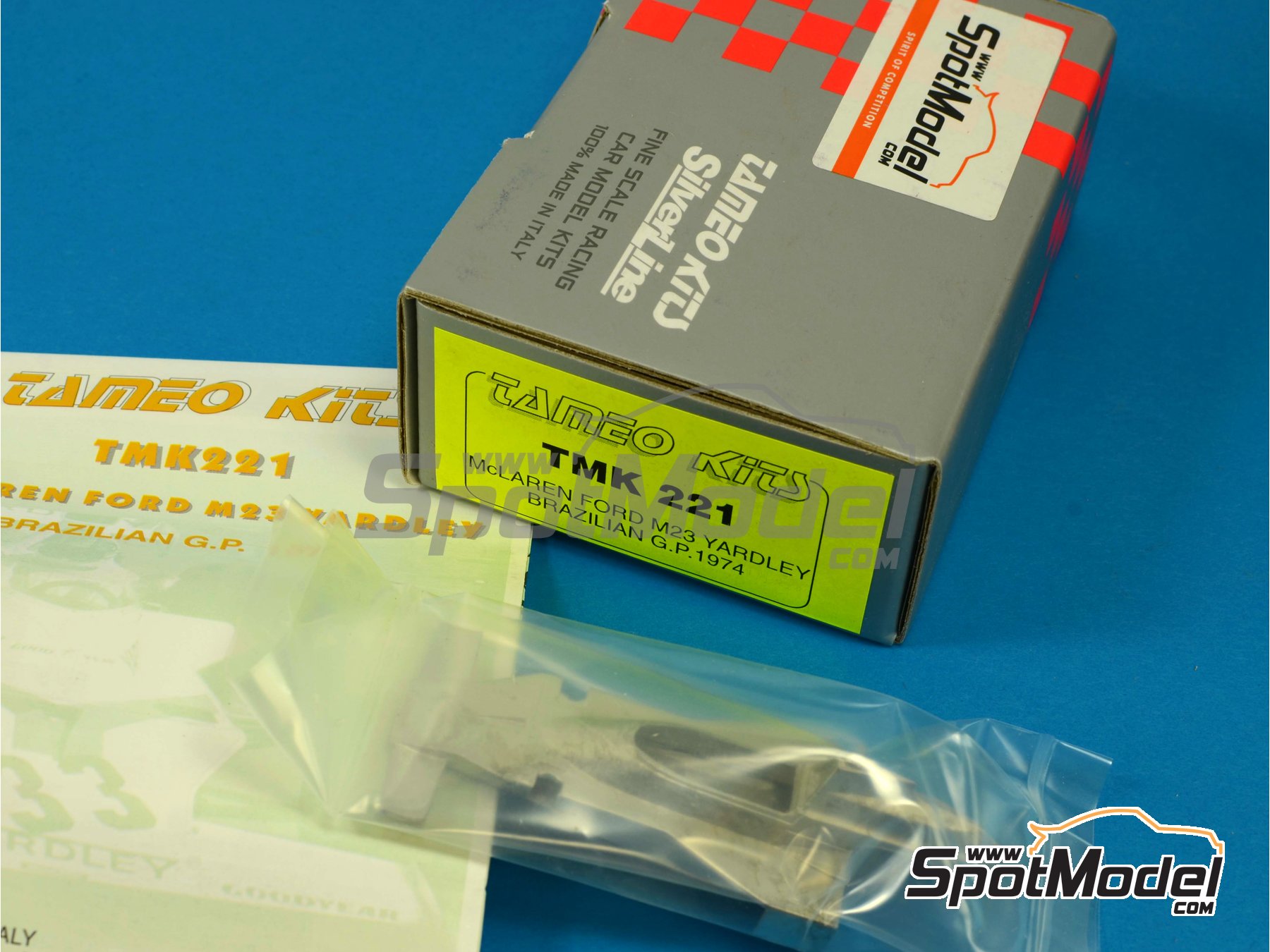 Image 4: McLaren Ford M23 Equipo McLaren Racing Limited patrocinado por Yardley - Gran Premio de F&oacute;rmula 1 de Brasil 1974 | Maqueta de coche en escala&nbsp;1/43 fabricado por Tameo Kits (ref.&nbsp;TMK221)
