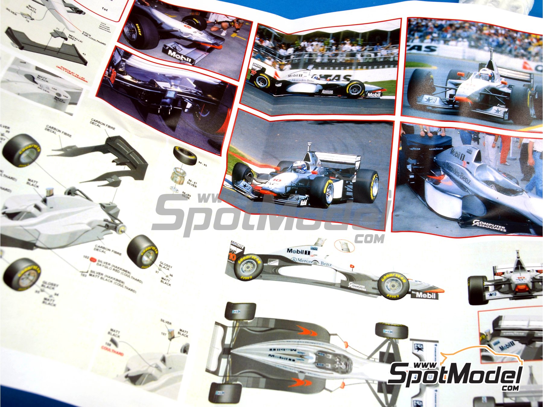 Image 2: McLaren Mercedes MP4/12 Equipo McLaren Racing Limited patrocinado por West - Gran Premio de Fórmula 1 de Australia 1997 | Maqueta de coche en escala 1/43 fabricado por Tameo Kits (ref. TMK238)