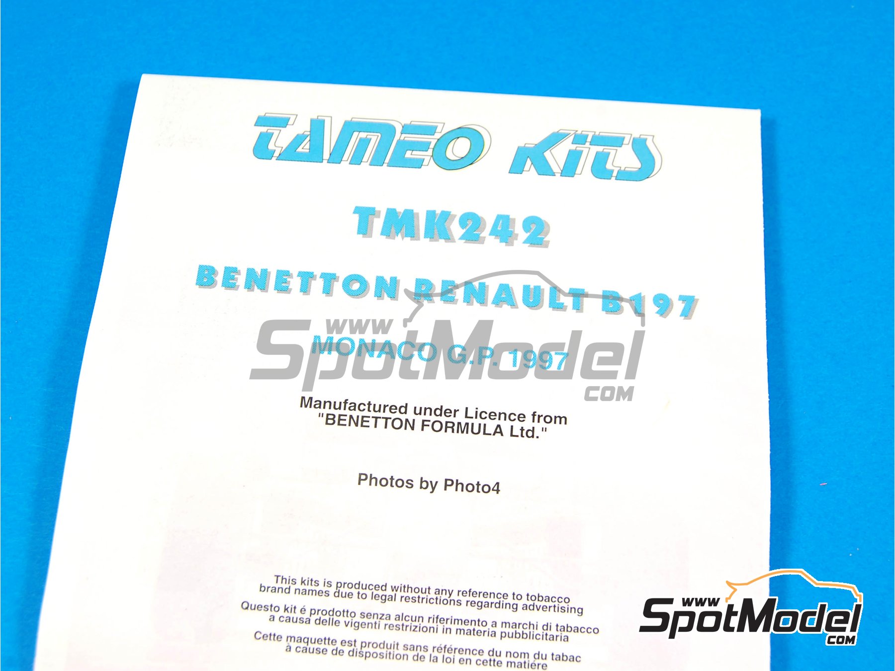 Image 1: Benetton Renault B197 Benetton Formula Ltd Team sponsored by Korean Air - Monaco Formula 1 Grand Prix 1997 | Car scale model kit in 1/43 scale manufactured by Tameo Kits (ref.&nbsp;TMK242)