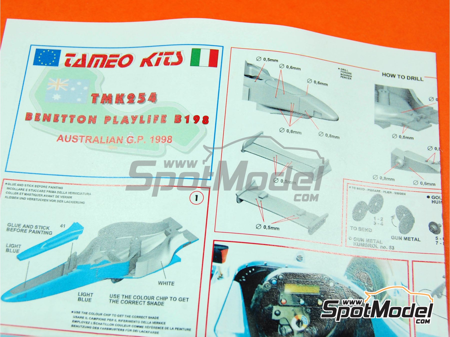 Tameo Kit à Monter 1/43 - F1 Benetton Playlife B198 Australian GP 1998