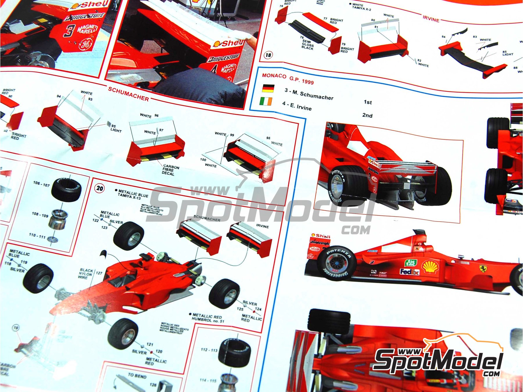 Image 14: Ferrari F399 Equipo Scuderia Ferrari patrocinado por Marlboro - Gran Premio de Formula 1 de M&oacute;naco 1999 | Maqueta de coche en escala&nbsp;1/43 fabricado por Tameo Kits (ref.&nbsp;TMK273)