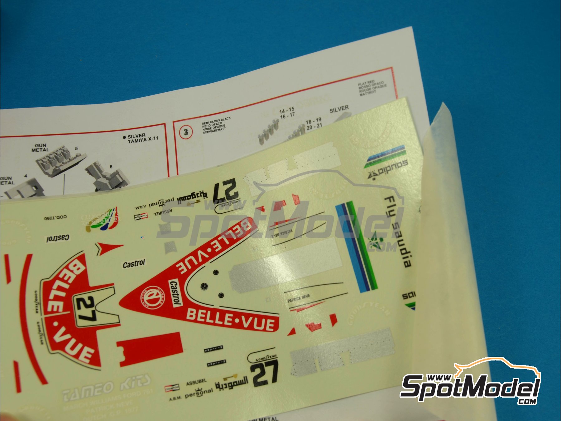 Image 5: March Williams Ford 761 patrocinado por Belle Vue - Gran Premio de Formula 1 de Holanda 1977 | Maqueta de coche en escala 1/43 fabricado por Tameo Kits (ref. TMK274)