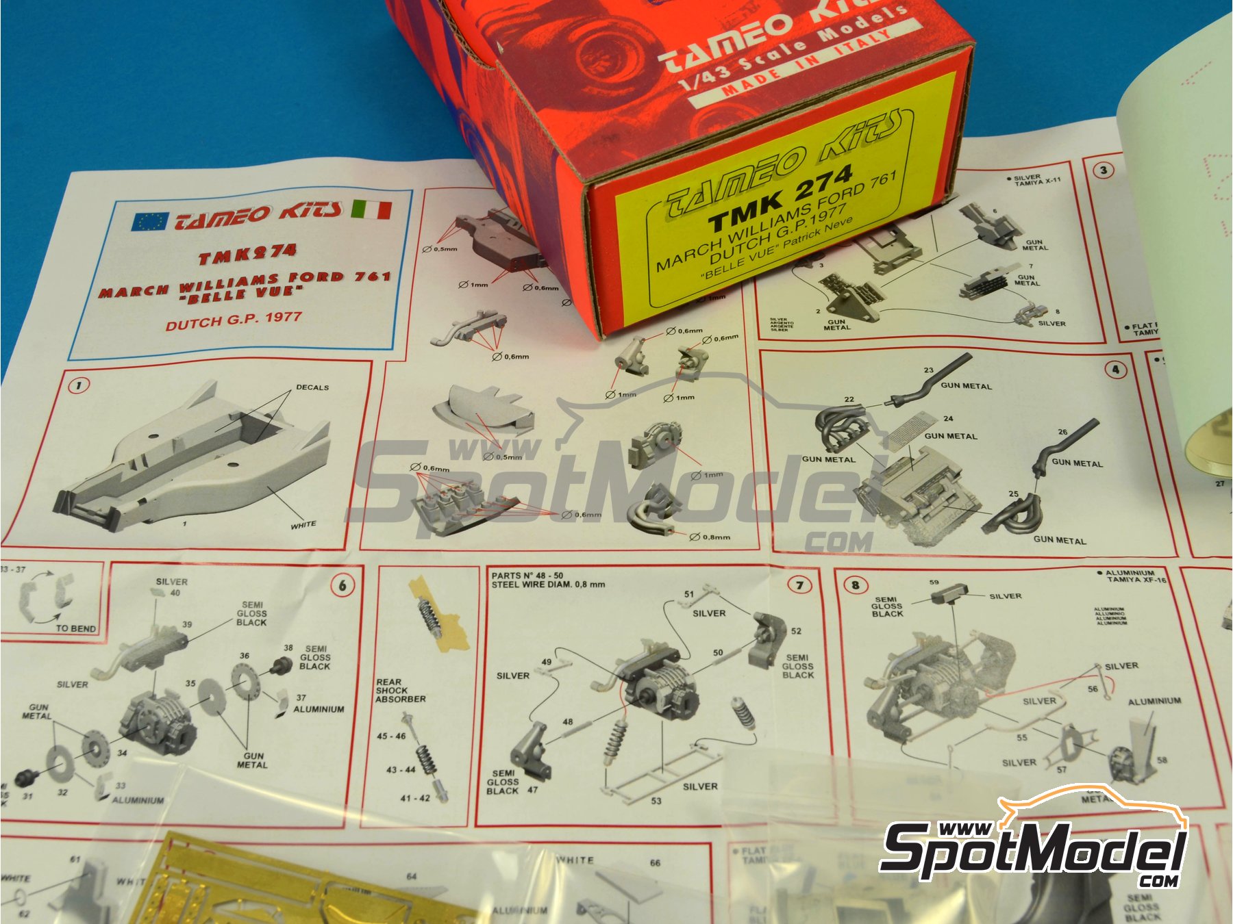 Image 6: March Williams Ford 761 patrocinado por Belle Vue - Gran Premio de Formula 1 de Holanda 1977 | Maqueta de coche en escala 1/43 fabricado por Tameo Kits (ref. TMK274)