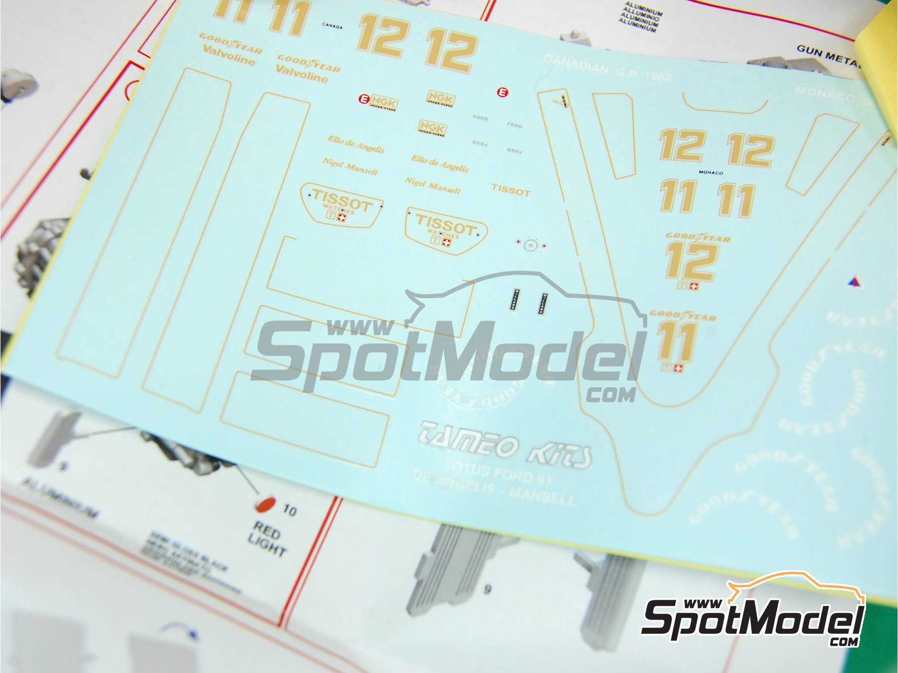 Image 4: Lotus Ford 91 Lotus Team sponsored by John Player Special - Canadian Formula 1 Grand Prix, Monaco Formula 1 Grand Prix 1982 | Car scale model kit in 1/43 scale manufactured by Tameo Kits (ref.&nbsp;TMK287)