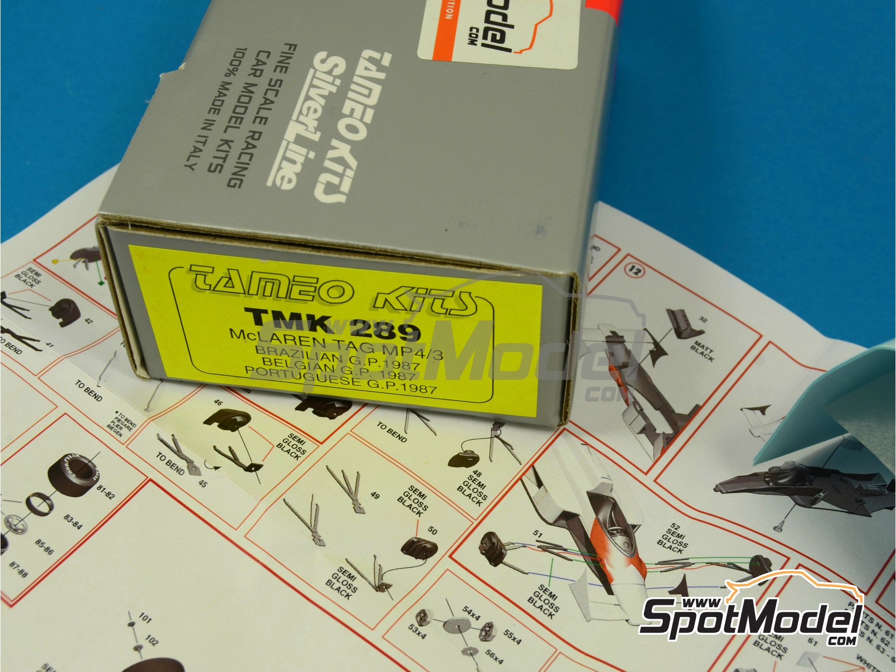 Image 1: McLaren Tag MP4/3 Equipo McLaren Racing Limited patrocinado por Marlboro - Gran Premio de F&oacute;rmula 1 de Portugal 1987 | Maqueta de coche en escala&nbsp;1/43 fabricado por Tameo Kits (ref.&nbsp;TMK289)