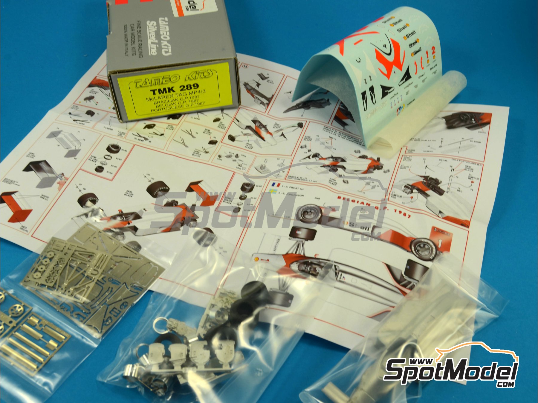 Image 7: McLaren Tag MP4/3 Equipo McLaren Racing Limited patrocinado por Marlboro - Gran Premio de F&oacute;rmula 1 de Portugal 1987 | Maqueta de coche en escala&nbsp;1/43 fabricado por Tameo Kits (ref.&nbsp;TMK289)