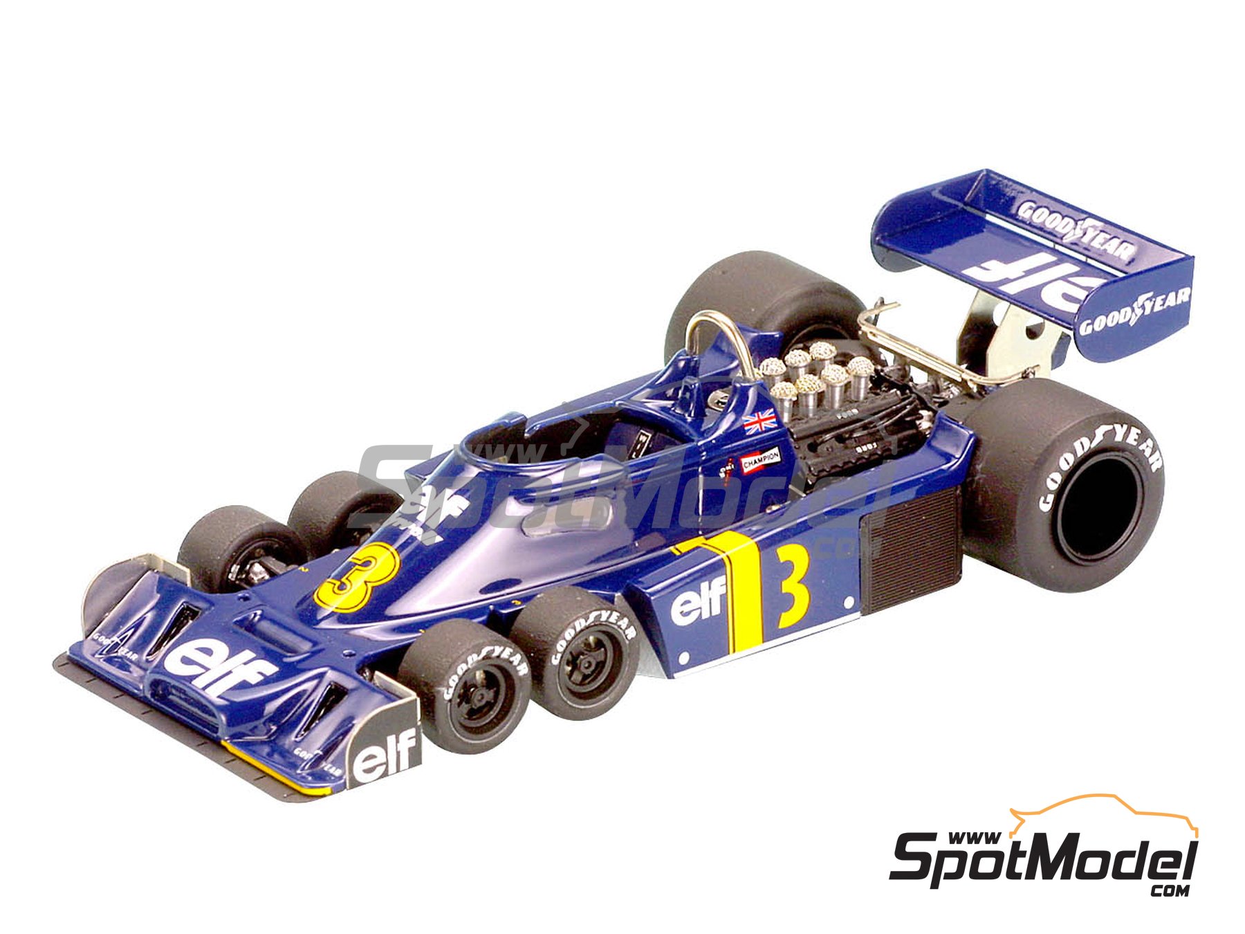 Image 2: Tyrrell Ford P34 Six Wheels seis ruedas Equipo Tyrrell Racing patrocinado por ELF - Gran Premio de Formula 1 de Holanda 1976 | Maqueta de coche en escala&nbsp;1/43 fabricado por Tameo Kits (ref.&nbsp;TMK299)