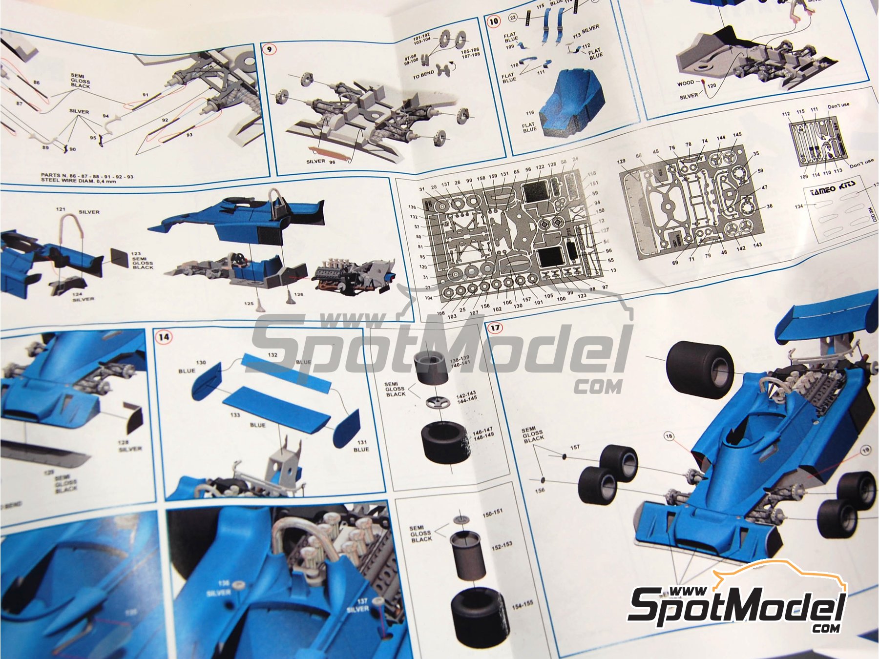Image 17: Tyrrell Ford P34 Six Wheels seis ruedas Equipo Tyrrell Racing patrocinado por ELF - Gran Premio de Formula 1 de Holanda 1976 | Maqueta de coche en escala&nbsp;1/43 fabricado por Tameo Kits (ref.&nbsp;TMK299)