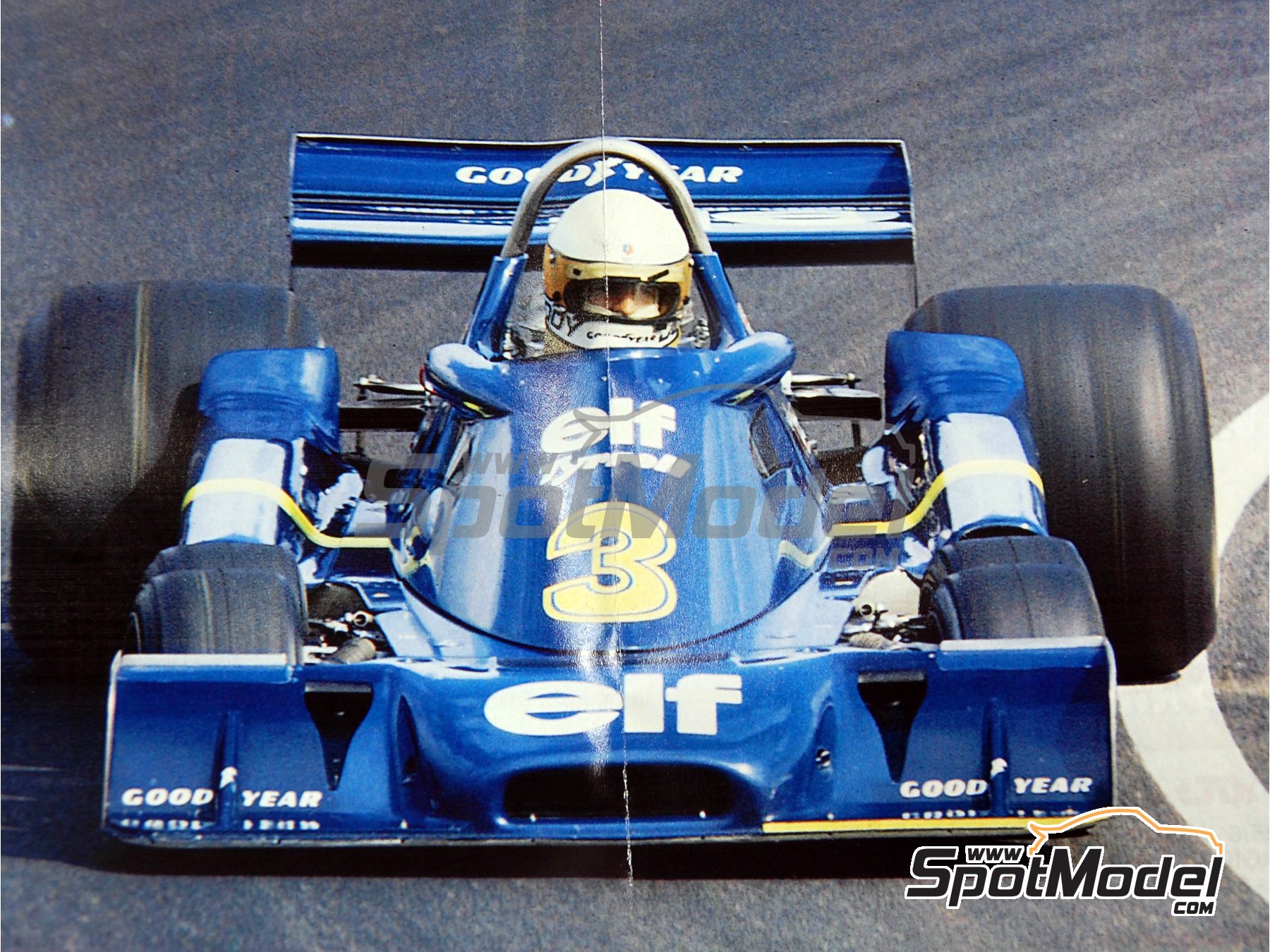 Image 18: Tyrrell Ford P34 Six Wheels seis ruedas Equipo Tyrrell Racing patrocinado por ELF - Gran Premio de Formula 1 de Holanda 1976 | Maqueta de coche en escala&nbsp;1/43 fabricado por Tameo Kits (ref.&nbsp;TMK299)