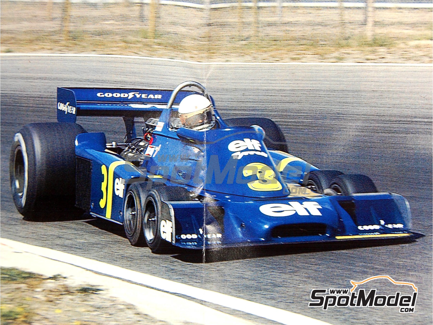 Image 19: Tyrrell Ford P34 Six Wheels seis ruedas Equipo Tyrrell Racing patrocinado por ELF - Gran Premio de Formula 1 de Holanda 1976 | Maqueta de coche en escala&nbsp;1/43 fabricado por Tameo Kits (ref.&nbsp;TMK299)