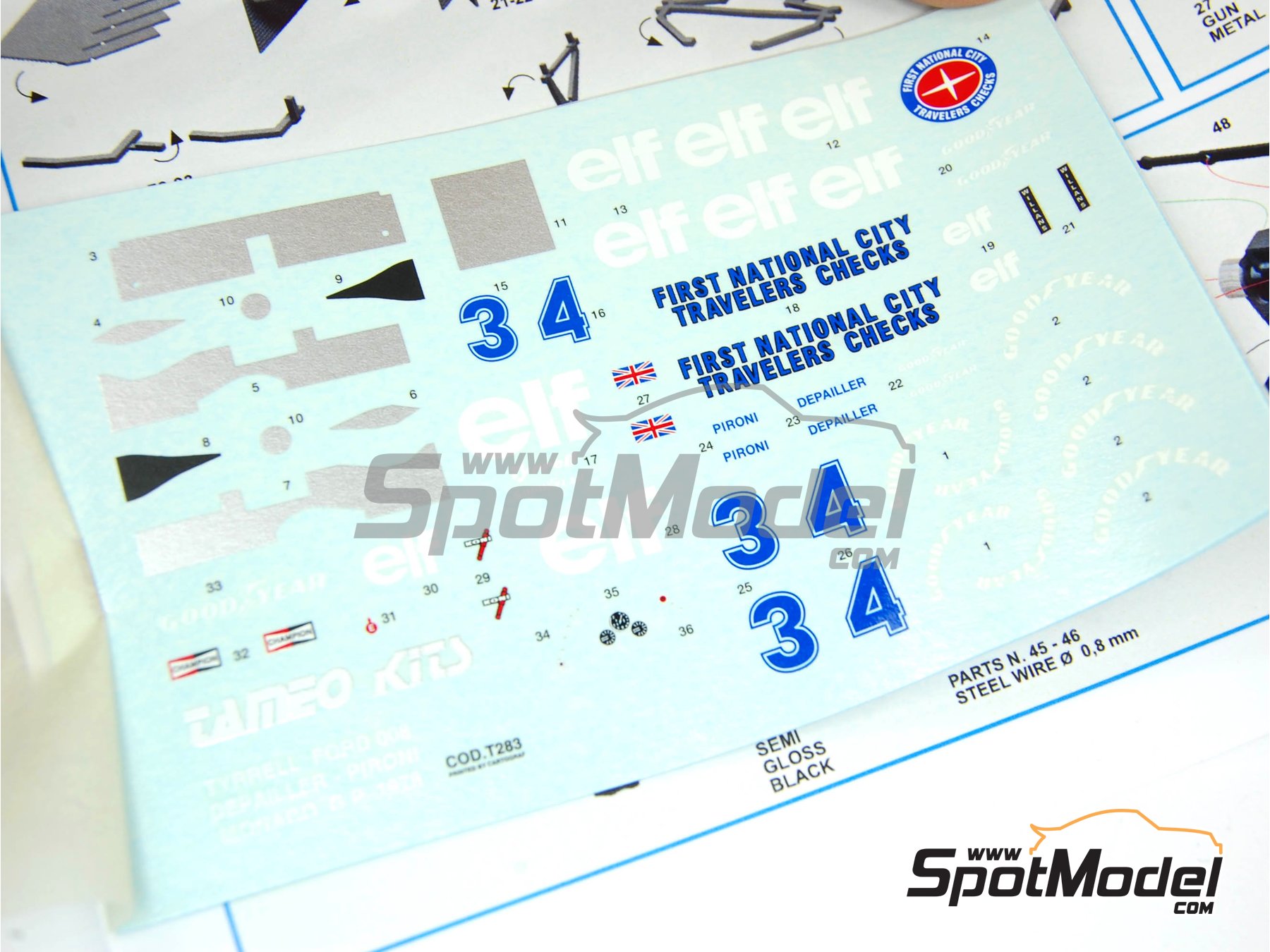 Image 4: Tyrrell Ford 008 Tyrrell Racing Team sponsored by ELF - Monaco Formula 1 Grand Prix 1978 | Car scale model kit in 1/43 scale manufactured by Tameo Kits (ref.&nbsp;TMK303)