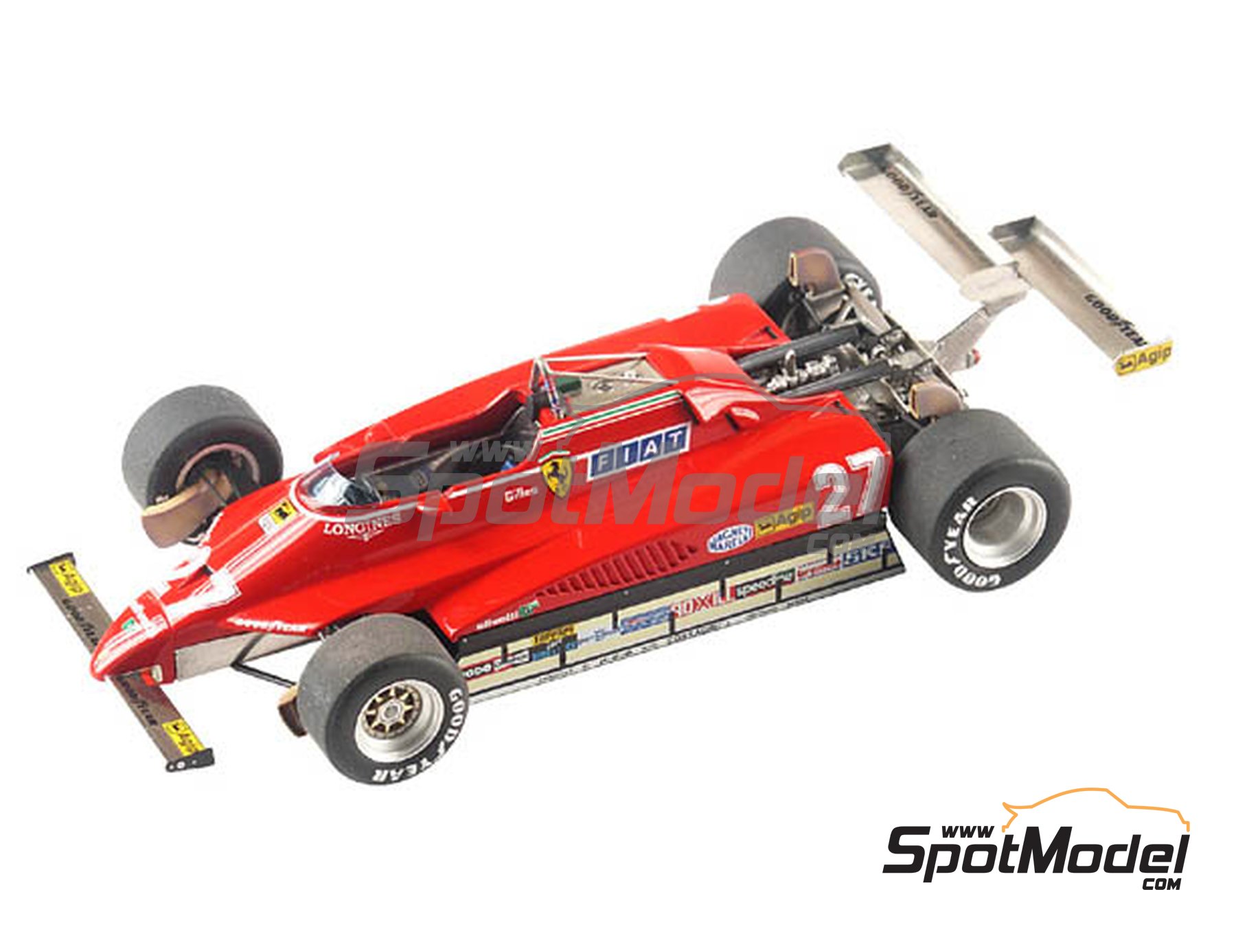 Image 1: Ferrari 126C2 Equipo Scuderia Ferrari patrocinado por Fiat - Gran Premio de F&oacute;rmula 1 de los Estados Unidos de Am&eacute;rica 1982 | Maqueta de coche en escala&nbsp;1/43 fabricado por Tameo Kits (ref.&nbsp;TMK320)
