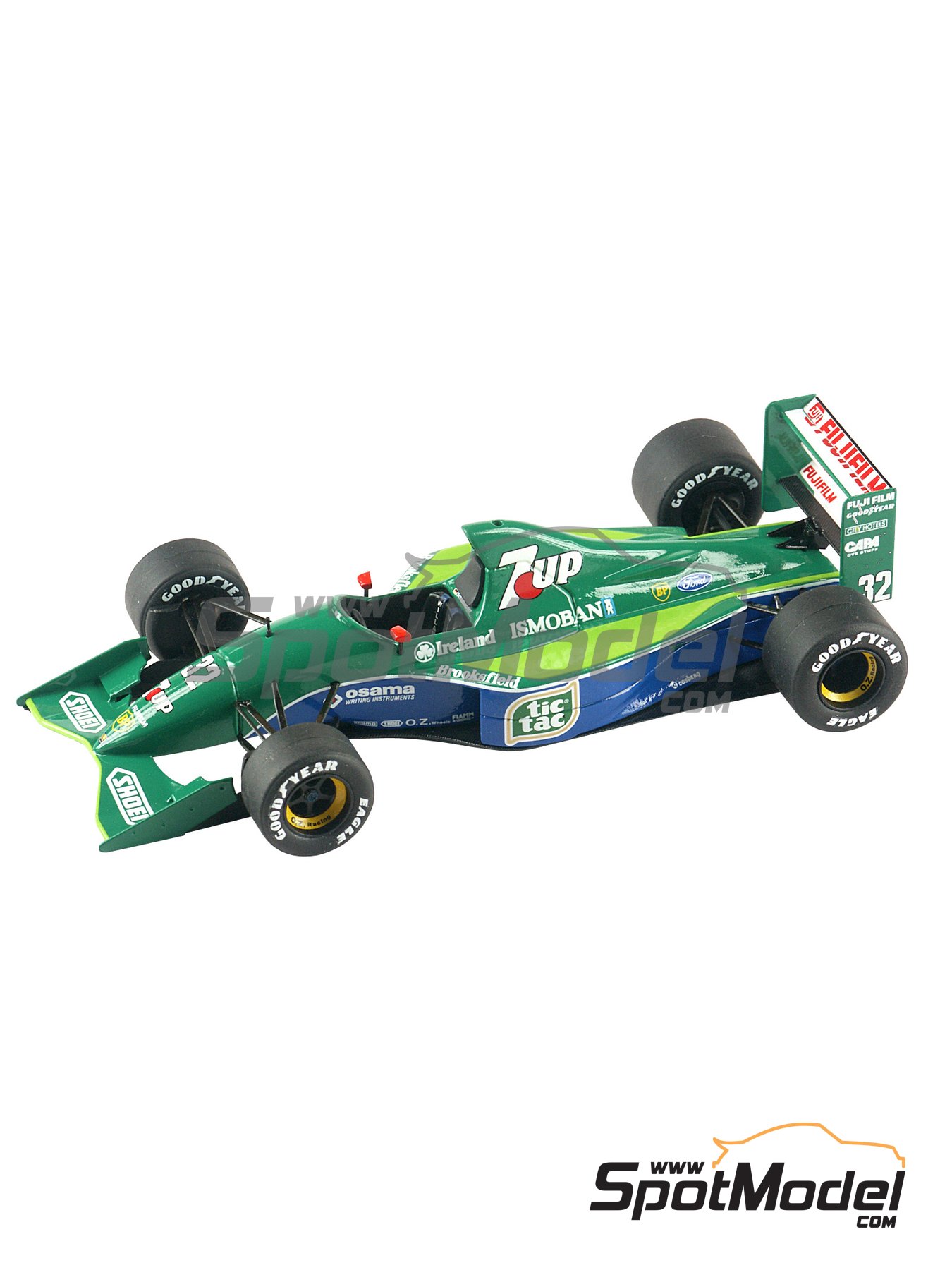 Tameo Kits: Model car kit 1/43 scale - Jordan Ford J191 Jordan Grand Prix Team sponsored by Fujifilm 7UP #32, 33 Andrea de Cesaris (IT), Michael Schumacher (DE) - Belgian 1 Grand Prix 1991 (ref. TMK322) SpotModel