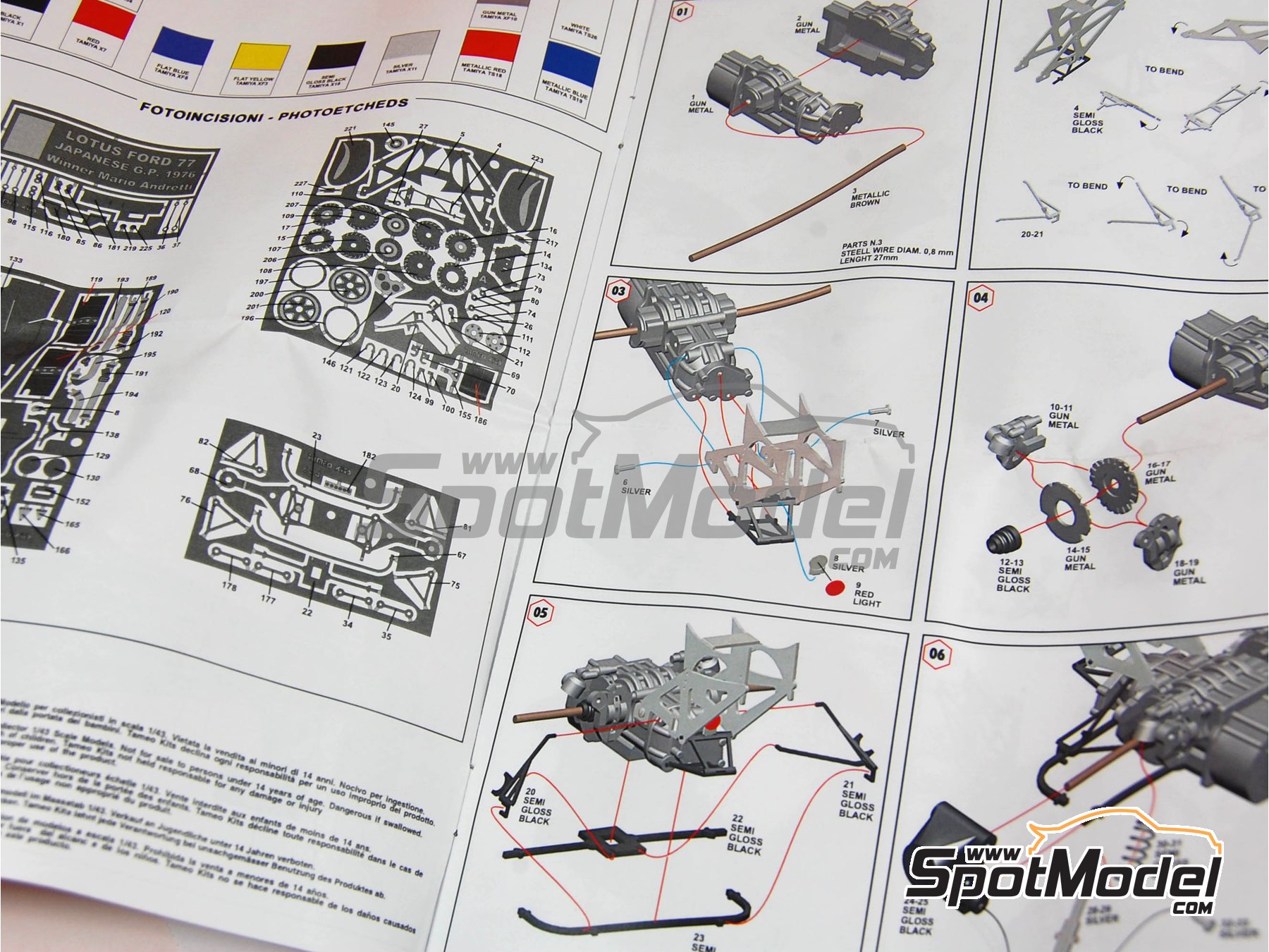 Image 15: Lotus Ford 77 Equipo Lotus patrocinado por John Player Special - Gran Premio de F&oacute;rmula 1 de Jap&oacute;n 1976 | Maqueta de coche en escala&nbsp;1/43 fabricado por Tameo Kits (ref.&nbsp;TMK340)