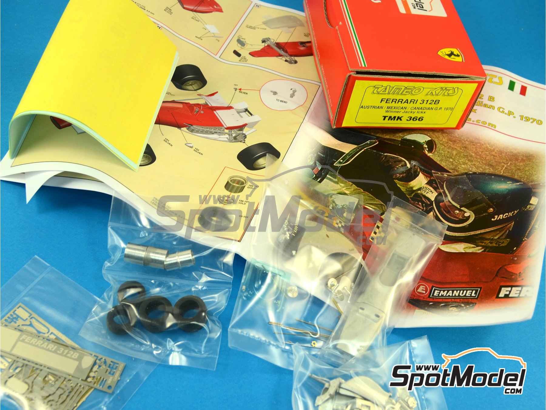 Image 1: Ferrari 312B Equipo Scuderia Ferrari patrocinado por Shell - Gran Premio de F&oacute;rmula 1 de Austria 1970 | Maqueta de coche en escala&nbsp;1/43 fabricado por Tameo Kits (ref.&nbsp;TMK366)