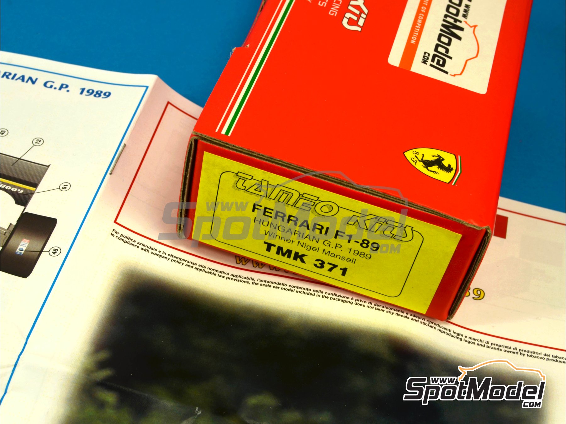 Image 9: Ferrari F1/89 640 Scuderia Ferrari Team sponsored by Marlboro - Hungarian Formula 1 Grand Prix 1989 | Car scale model kit in 1/43 scale manufactured by Tameo Kits (ref.&nbsp;TMK371)