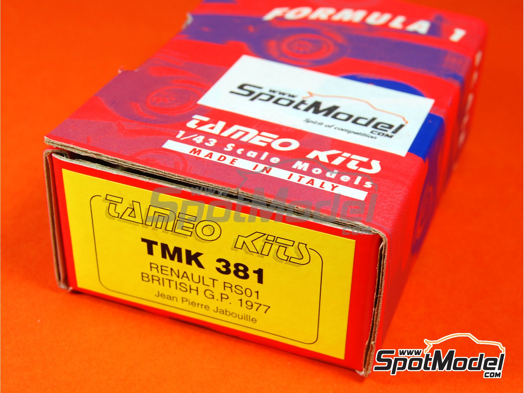 Image 2: Renault RS01 Turbo Equipo Renault F1 patrocinado por ELF - Gran Premio de F&oacute;rmula 1 de Inglaterra 1977 | Maqueta de coche en escala&nbsp;1/43 fabricado por Tameo Kits (ref.&nbsp;TMK381)