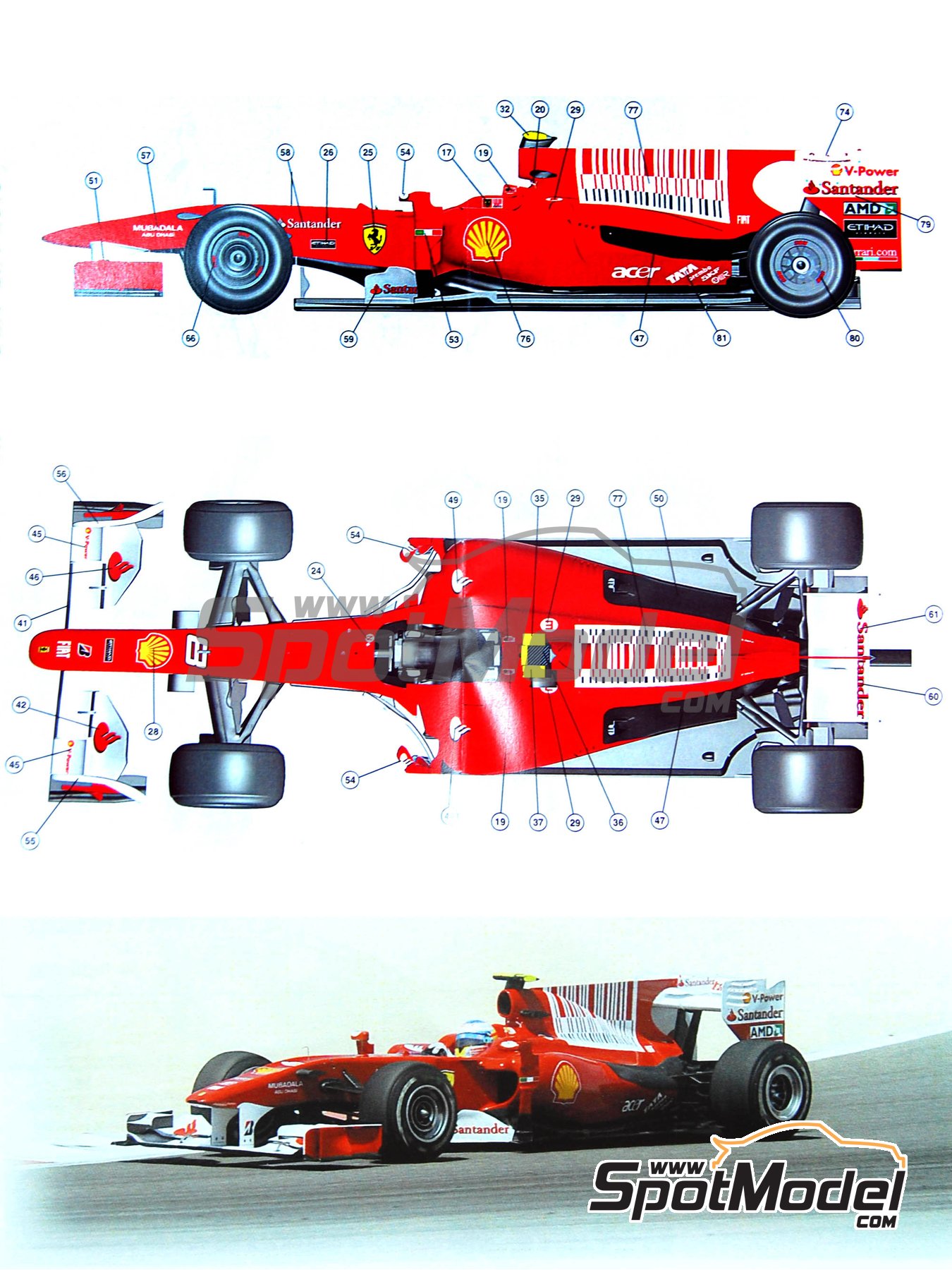 Fujimi model 1/20 Grand Prix series No.57 Ferrari F10 Italy GP 