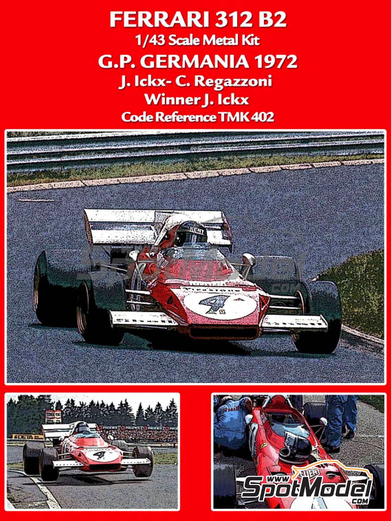 Tameo Kits: Model car kit 1/43 scale - Ferrari 312 B2 Scuderia Ferrari Team sponsored by Shell ...