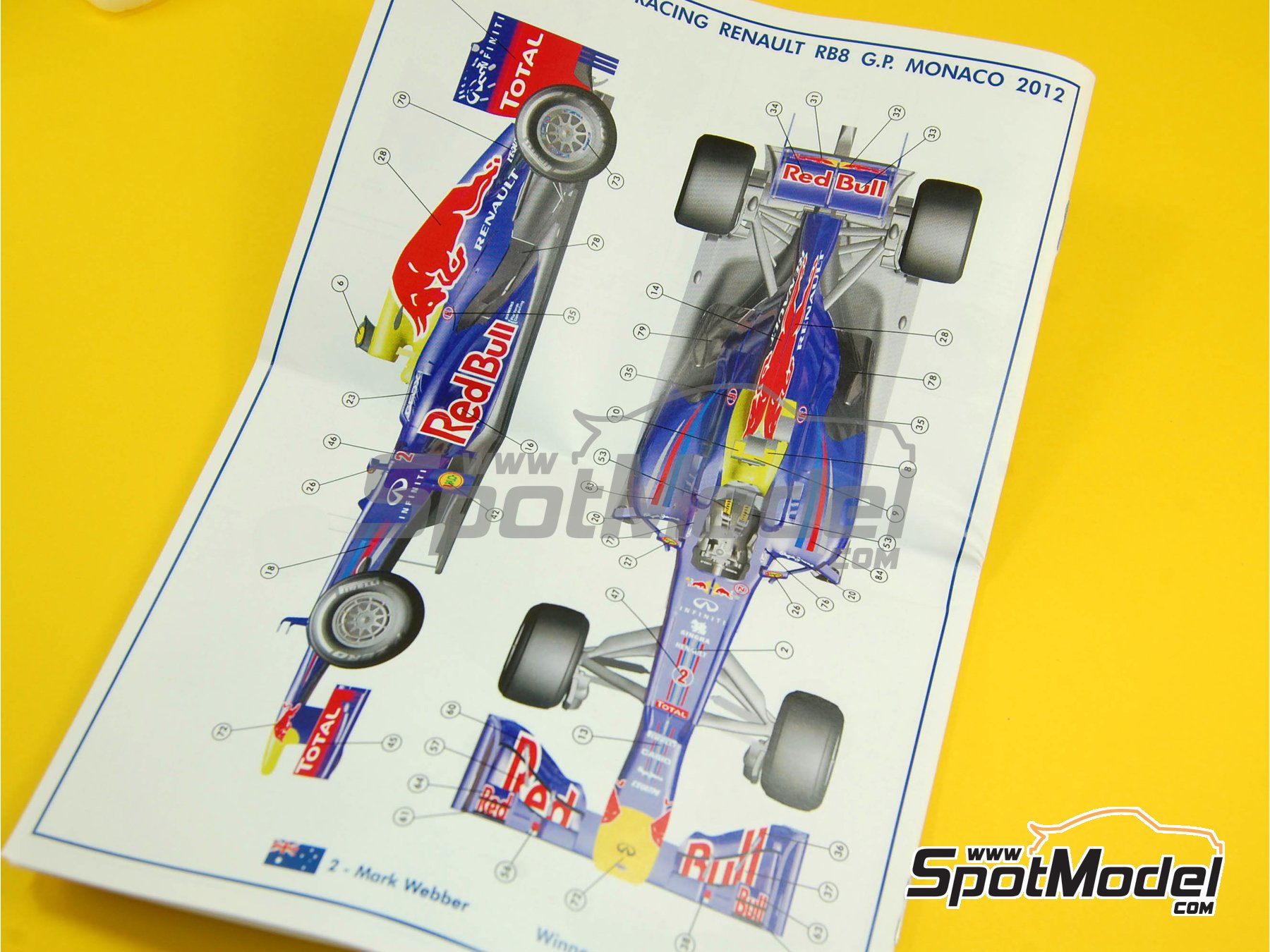 Image 3: RB Racing Renault RB8 - Gran Premio de Formula 1 de M&oacute;naco 2012 | Maqueta de coche en escala&nbsp;1/43 fabricado por Tameo Kits (ref.&nbsp;TMK408)