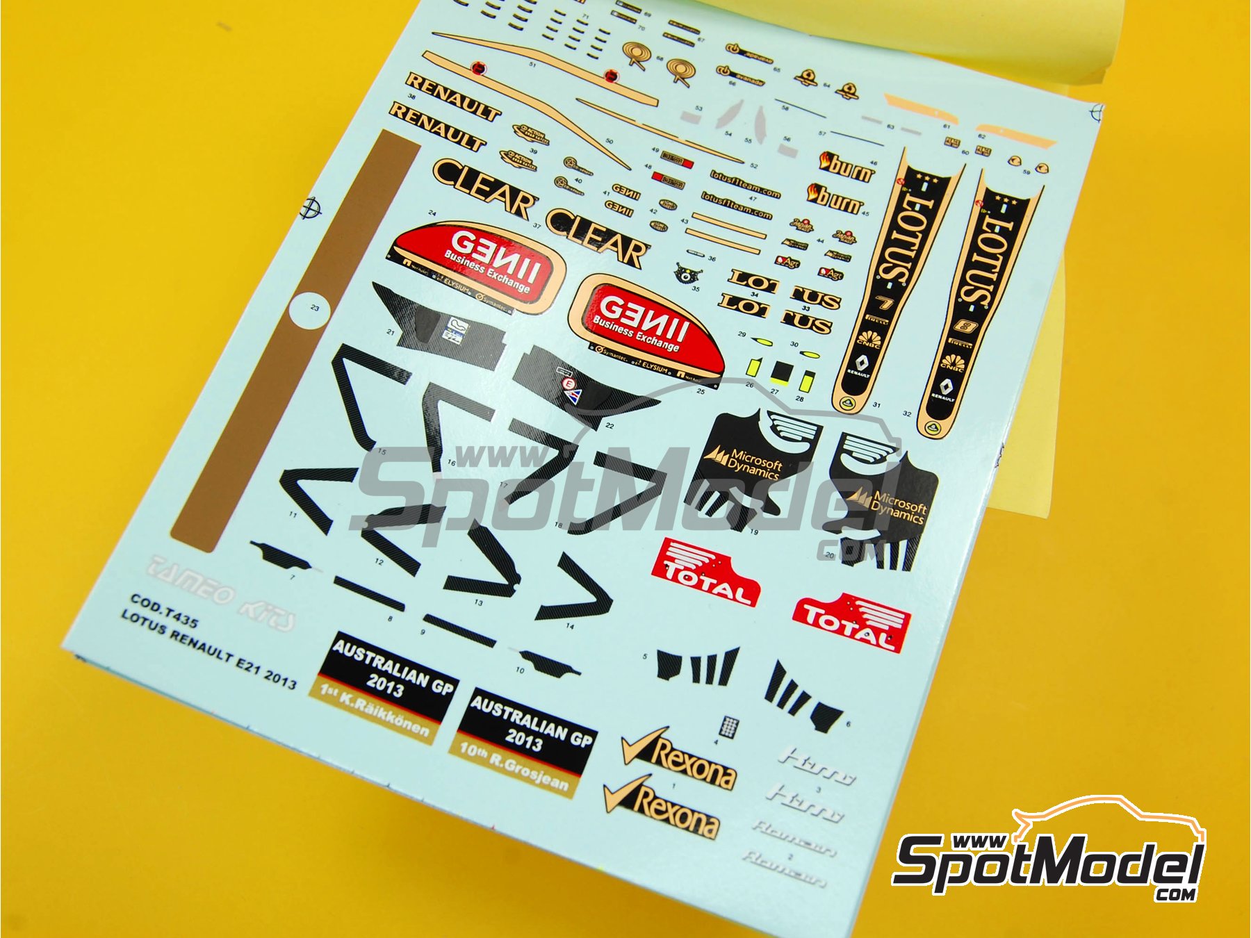 Image 6: Lotus Renault E21 Equipo Lotus patrocinado por Total - Gran Premio de F&oacute;rmula 1 de Australia 2013 | Maqueta de coche en escala&nbsp;1/43 fabricado por Tameo Kits (ref.&nbsp;TMK414)