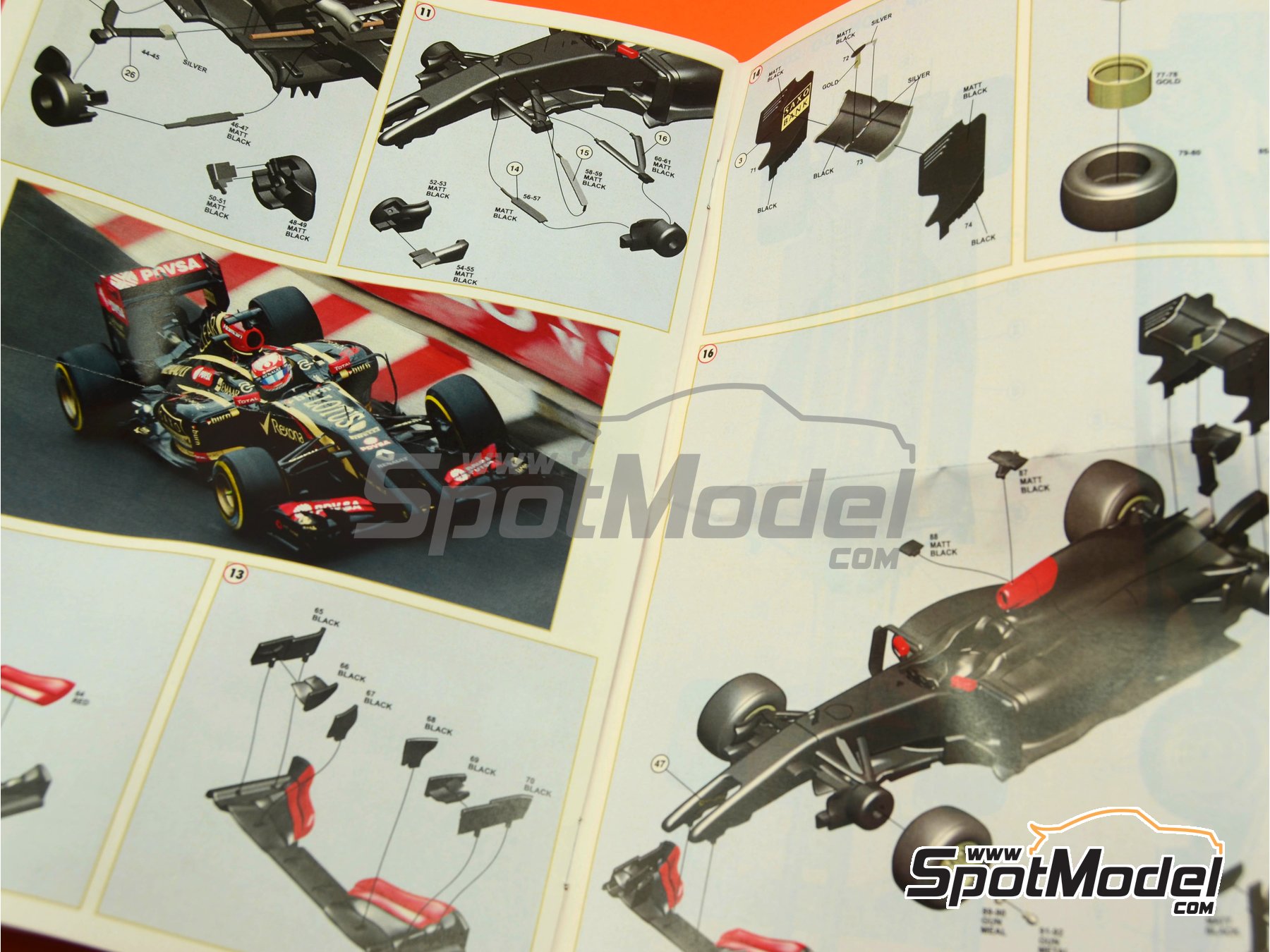 Image 5: Lotus Renault E22 Lotus Team sponsored by Rexona - Monaco Formula 1 Grand Prix 2014 | Car scale model kit in 1/43 scale manufactured by Tameo Kits (ref.&nbsp;TMK426)