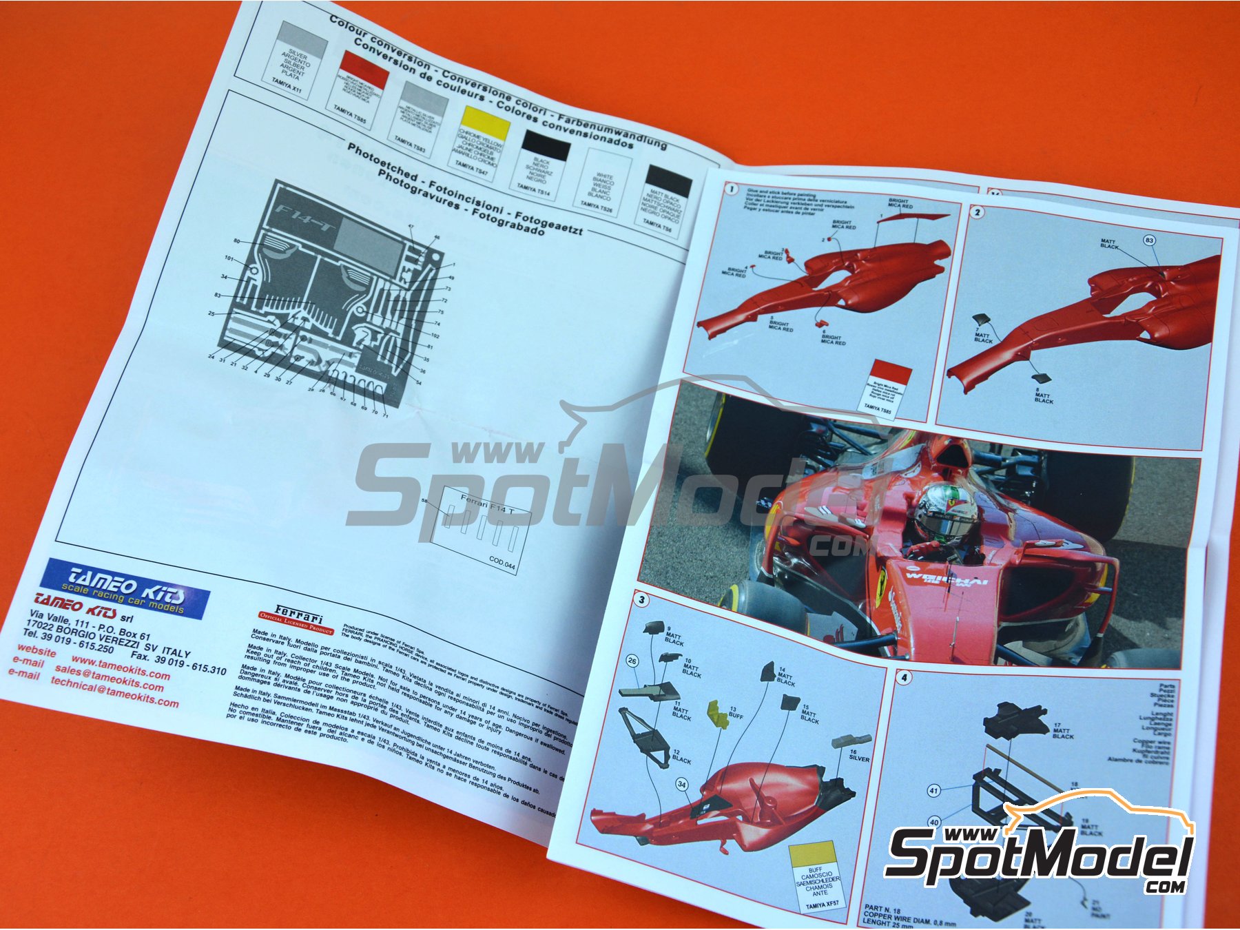 Image 9: Ferrari F14 Scuderia Ferrari Team sponsored by Banco Santander - Abu Dhabi Grand Prix 2014 | Car scale model kit in 1/43 scale manufactured by Tameo Kits (ref.&nbsp;TMK427)