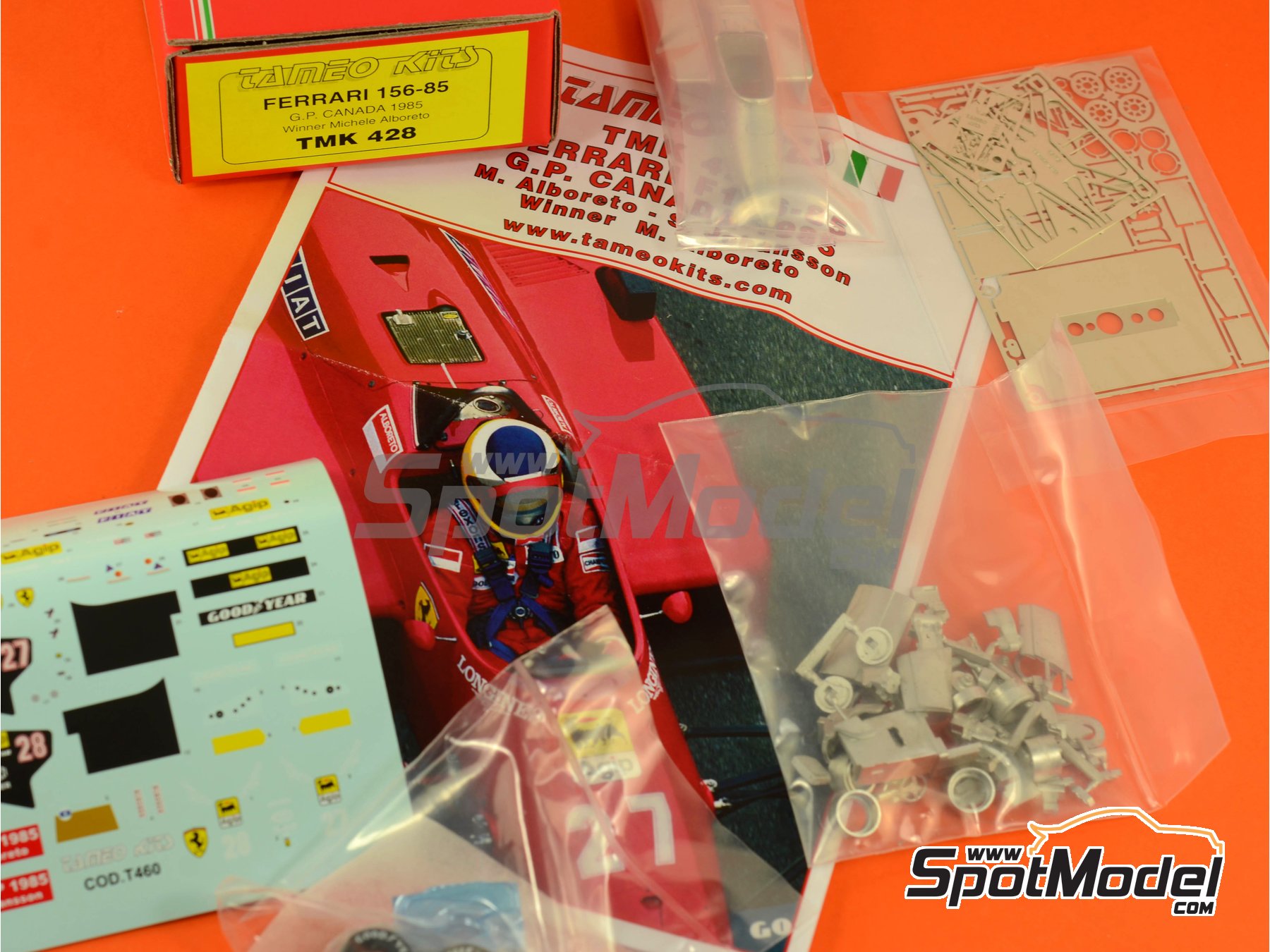 Image 5: Ferrari 156/85 Scuderia Ferrari Team sponsored by Agip Marlboro - Canadian Formula 1 Grand Prix 1985 | Car scale model kit in 1/43 scale manufactured by Tameo Kits (ref.&nbsp;TMK428)