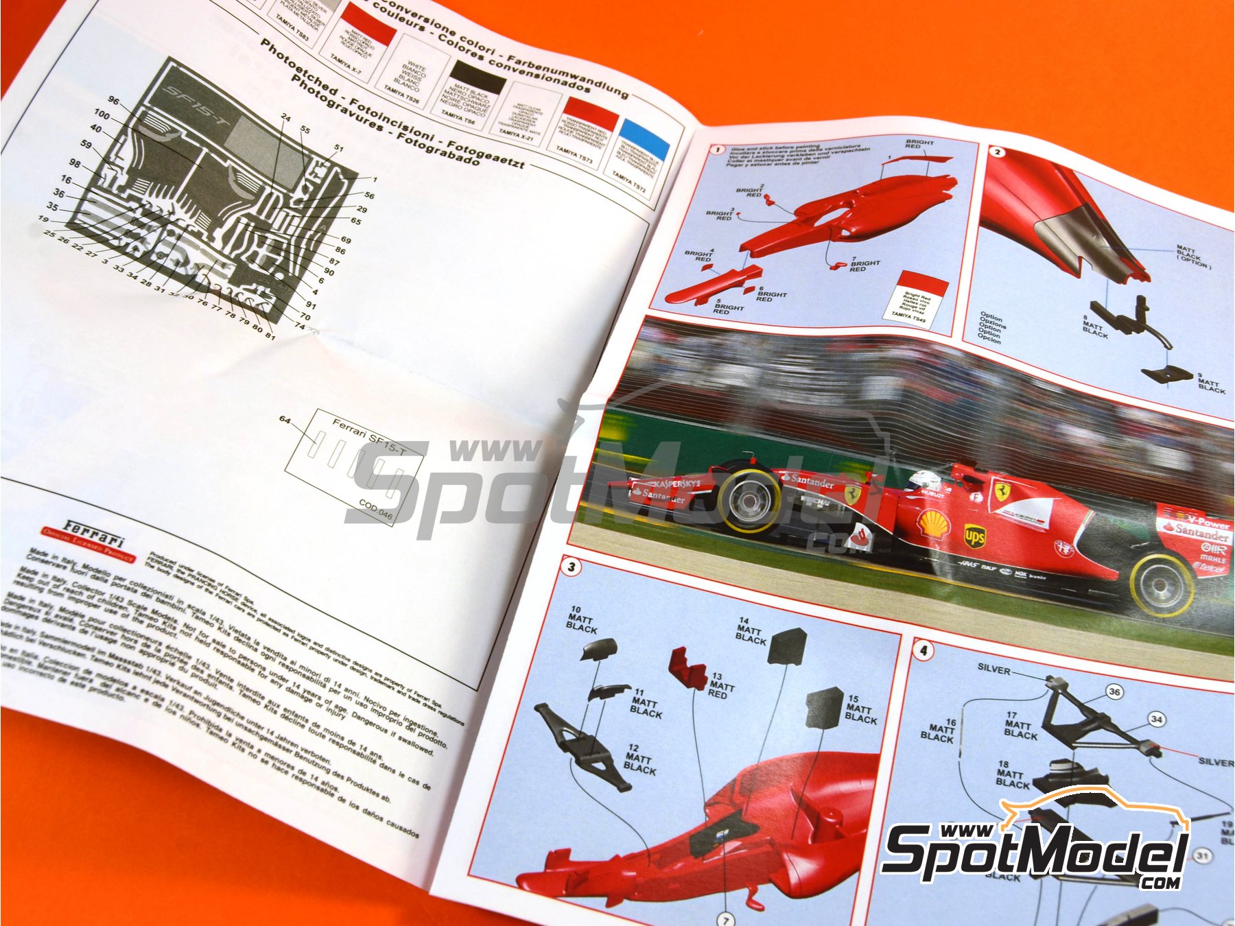 Image 9: Ferrari SF15-T Equipo Scuderia Ferrari patrocinado por Shell UPS - Gran Premio de F&oacute;rmula 1 de Malasia 2015 | Maqueta de coche en escala&nbsp;1/43 fabricado por Tameo Kits (ref.&nbsp;TMK429)