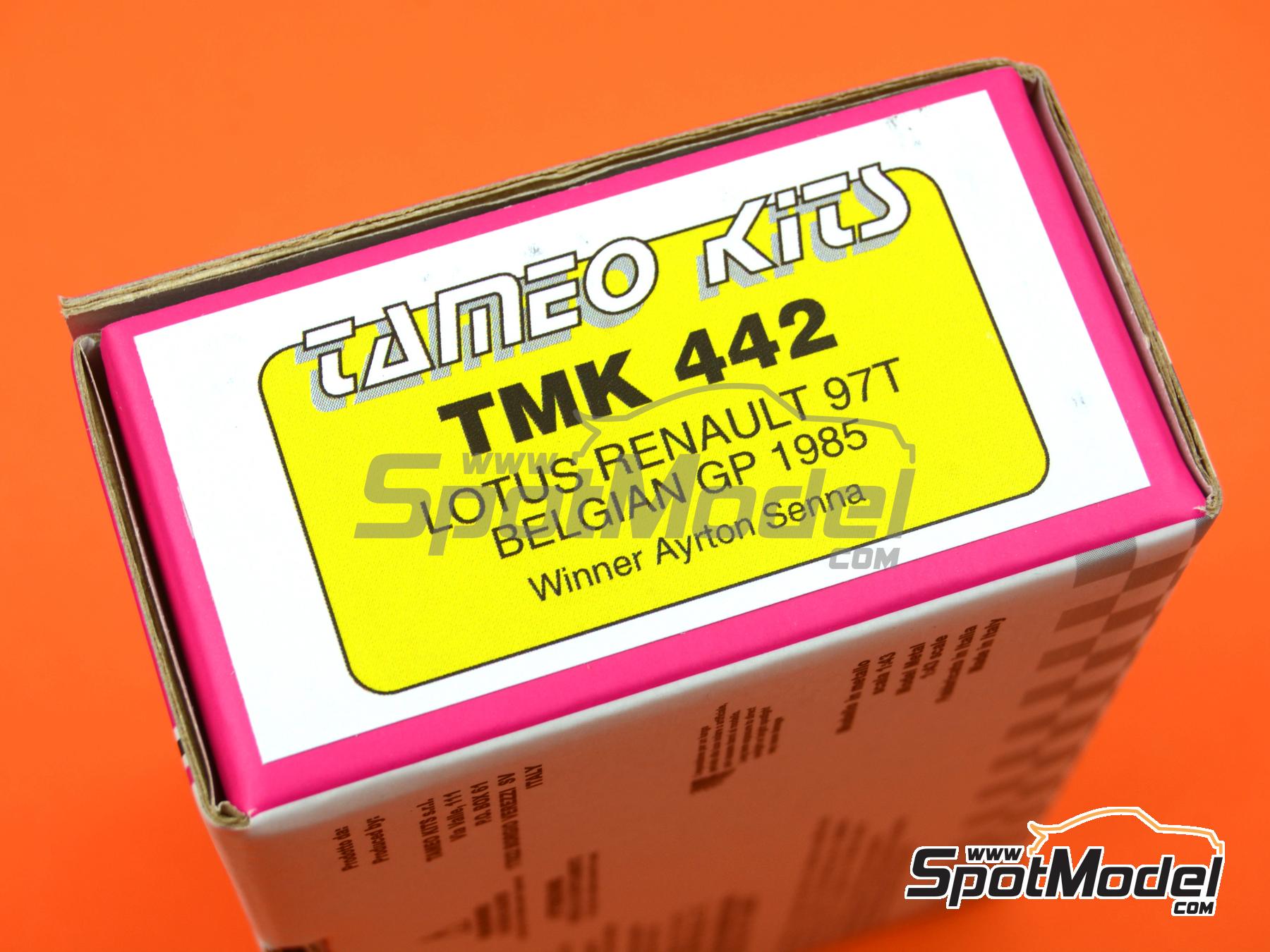 Image 2: Lotus Renault 97T John Player Special Lotus Team sponsored by Olympus - Belgian Formula 1 Grand Prix 1985 | Car scale model kit in 1/43 scale manufactured by Tameo Kits (ref.&nbsp;TMK442)