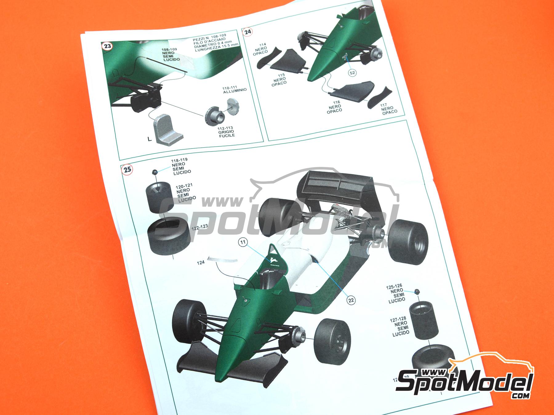 Image 11: Benetton BMW B186 sponsored by Benetton, Riello - Mexican Formula 1 Grand Prix 1986 | Car scale model kit in 1/43 scale manufactured by Tameo Kits (ref.&nbsp;TMK445)