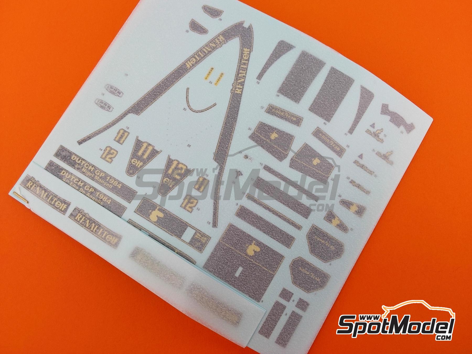 Image 6: Lotus Renault 95T Lotus Team sponsored by John Player Special - Dutch Formula 1 Grand Prix 1984 | Car scale model kit in 1/43 scale manufactured by Tameo Kits (ref.&nbsp;TMK446)