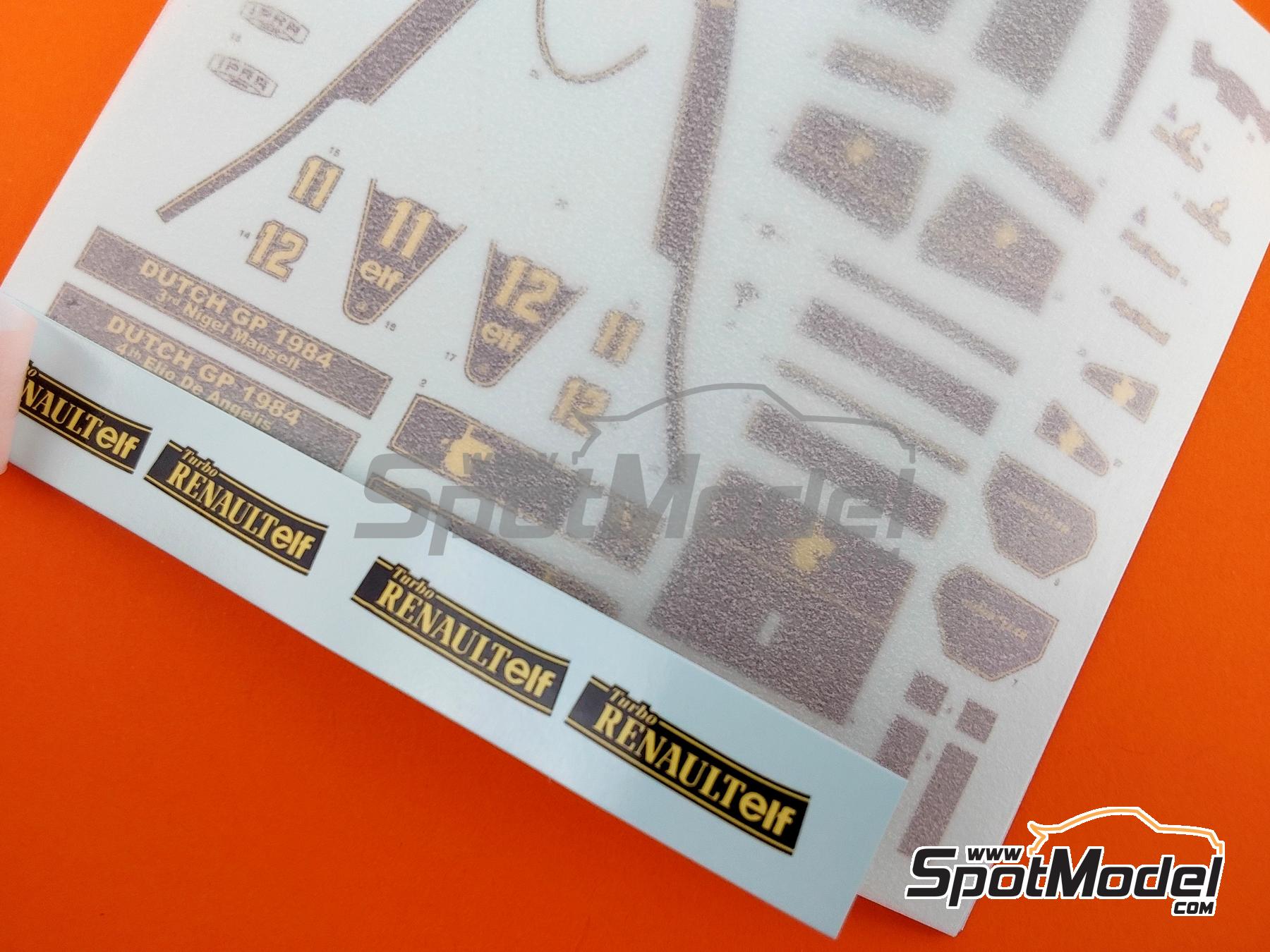 Image 8: Lotus Renault 95T Lotus Team sponsored by John Player Special - Dutch Formula 1 Grand Prix 1984 | Car scale model kit in 1/43 scale manufactured by Tameo Kits (ref.&nbsp;TMK446)