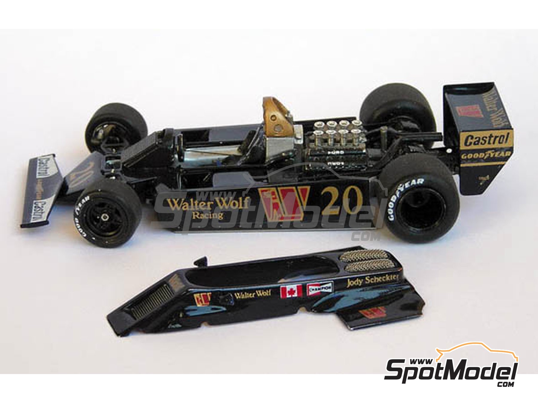 Image 1: Wolf Ford WR5/6 Walter Wolf Racing Team - German Formula 1 Grand Prix, Canadian Formula 1 Grand Prix 1978 | Car scale model kit in 1/43 scale manufactured by Tameo Kits (ref.&nbsp;TWU002, also TWU 002)