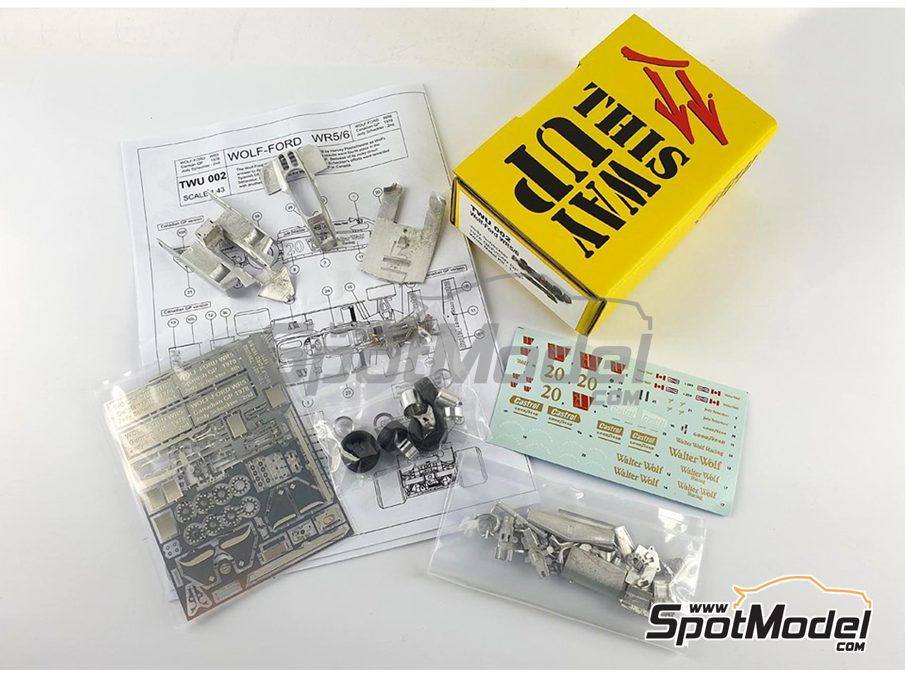 Image 2: Wolf Ford WR5/6 Walter Wolf Racing Team - German Formula 1 Grand Prix, Canadian Formula 1 Grand Prix 1978 | Car scale model kit in 1/43 scale manufactured by Tameo Kits (ref.&nbsp;TWU002, also TWU 002)